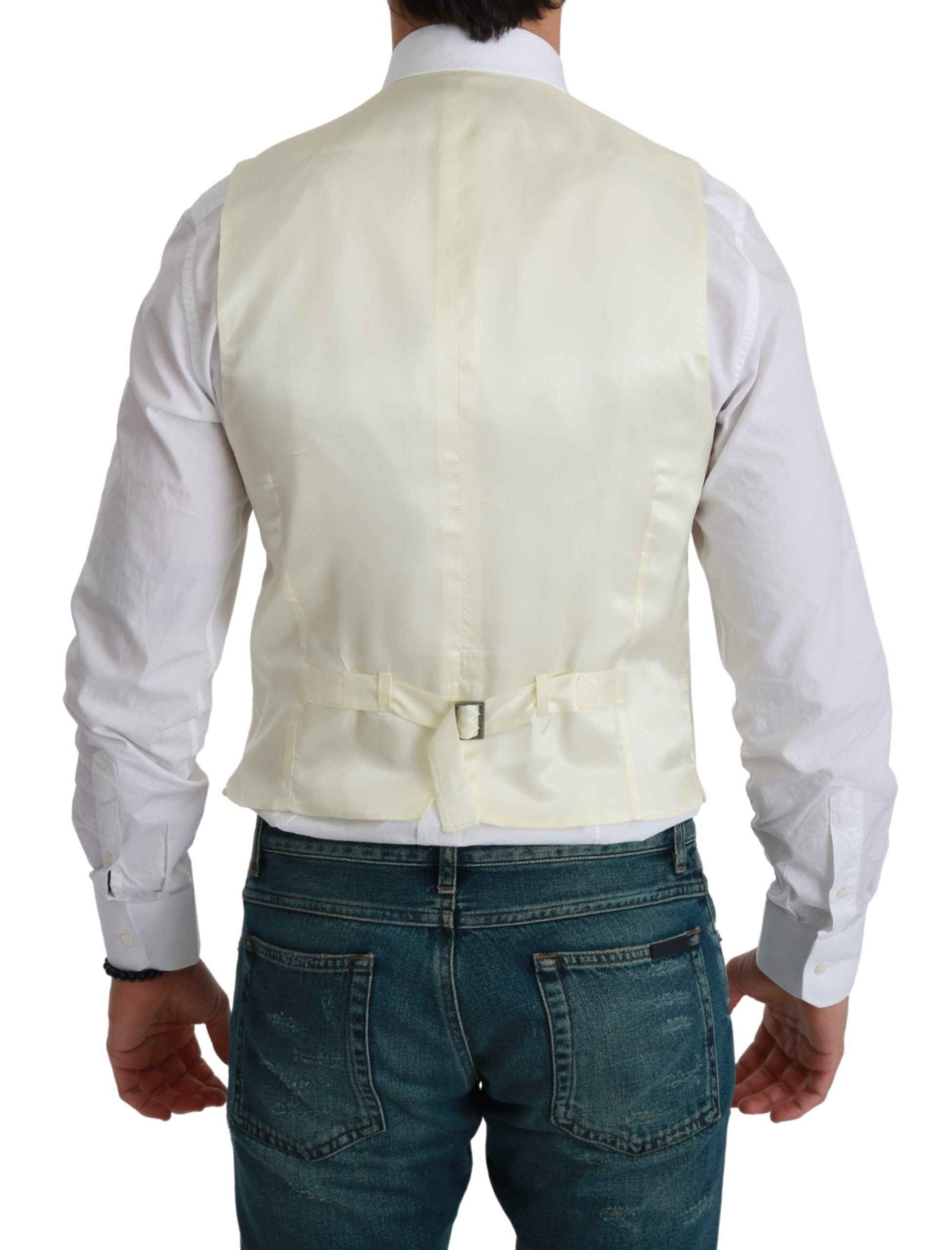 Dolce & Gabbana Elegante cremefarbene Wollweste