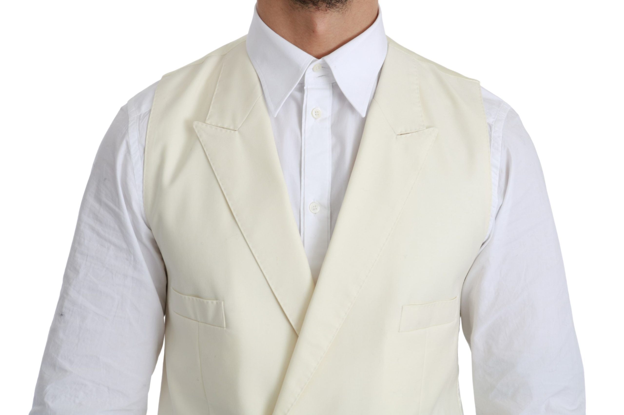 Dolce & Gabbana Elegante cremefarbene Wollweste