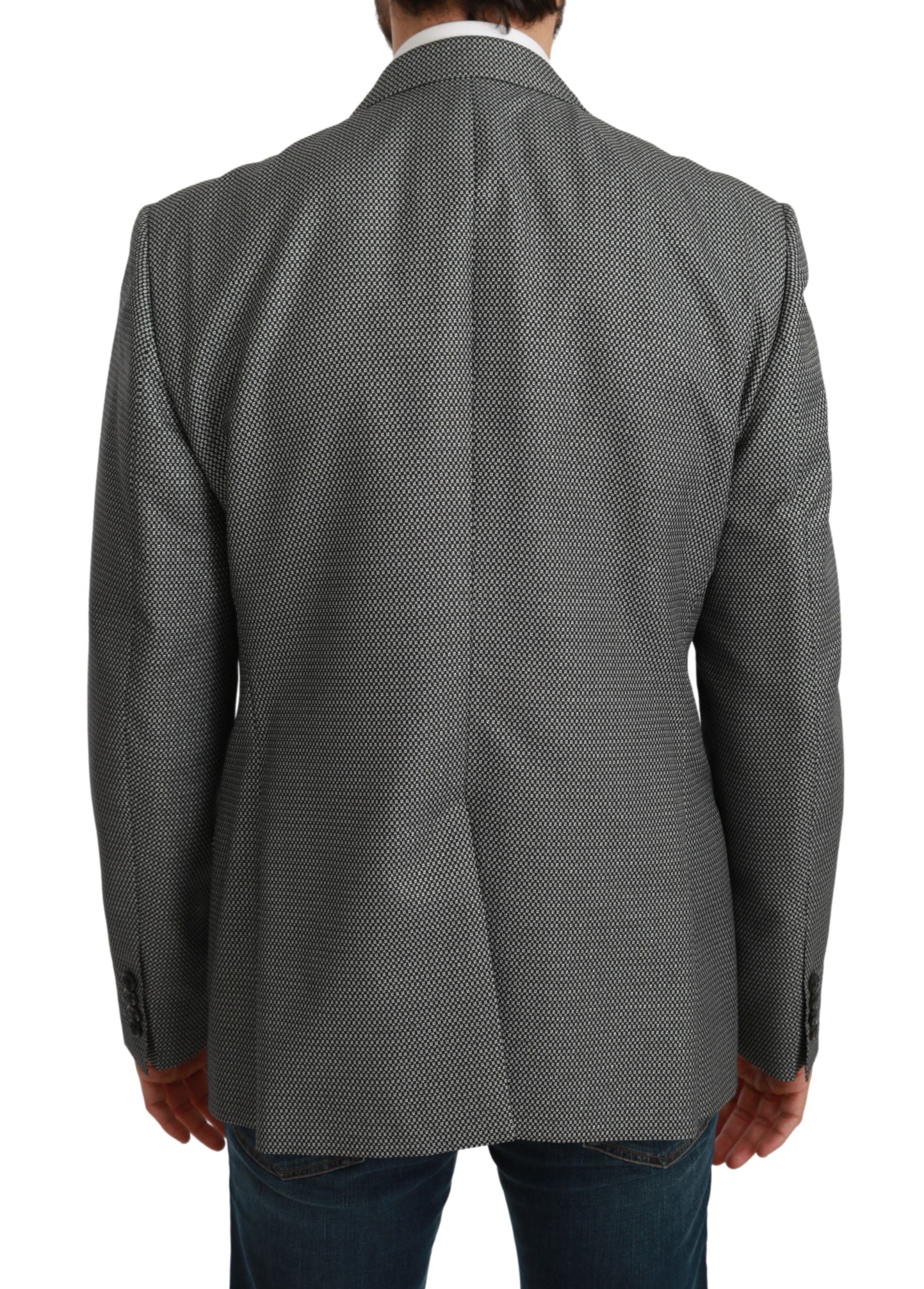 Dolce & Gabbana Eleganter Slim Fit Blazer mit grauem Fantasiemuster