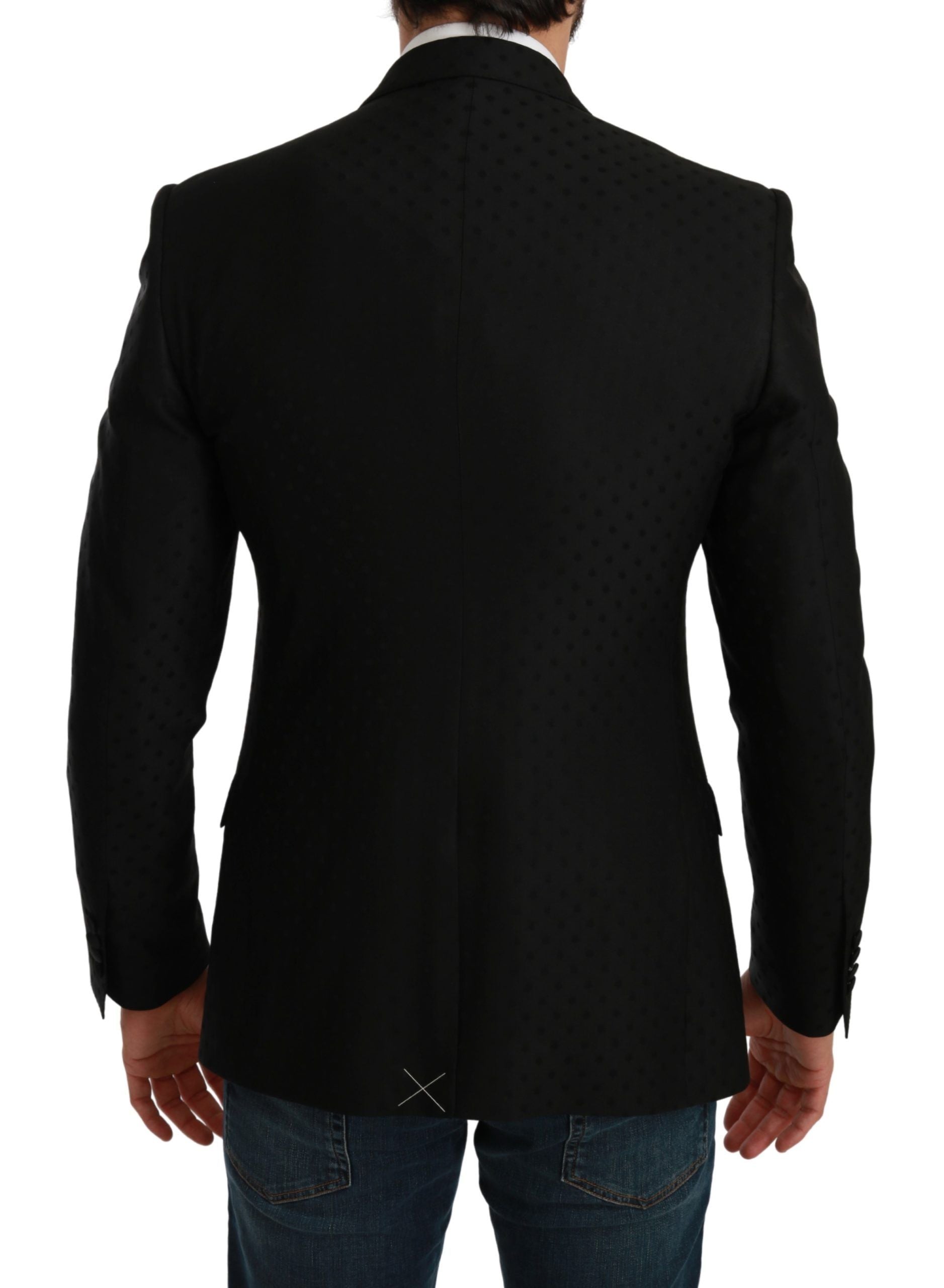 Dolce & Gabbana – Eleganter Blazer aus schwarzer Wollmischung mit Punkten