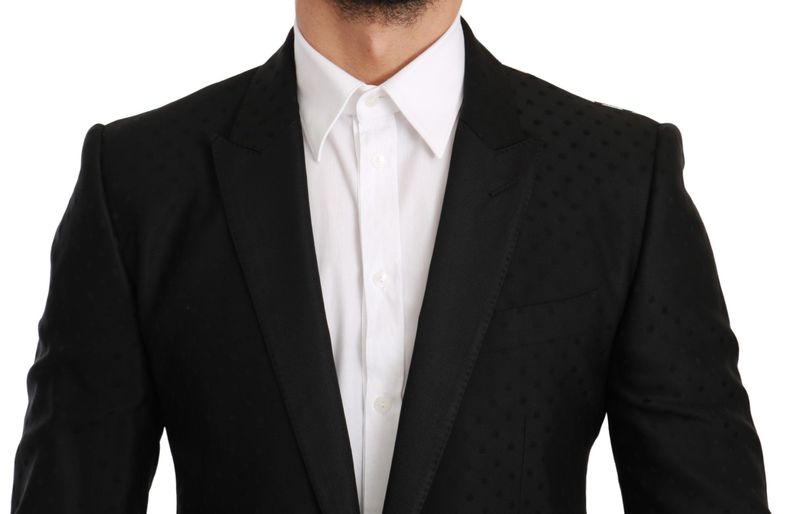 Dolce & Gabbana – Eleganter Blazer aus schwarzer Wollmischung mit Punkten