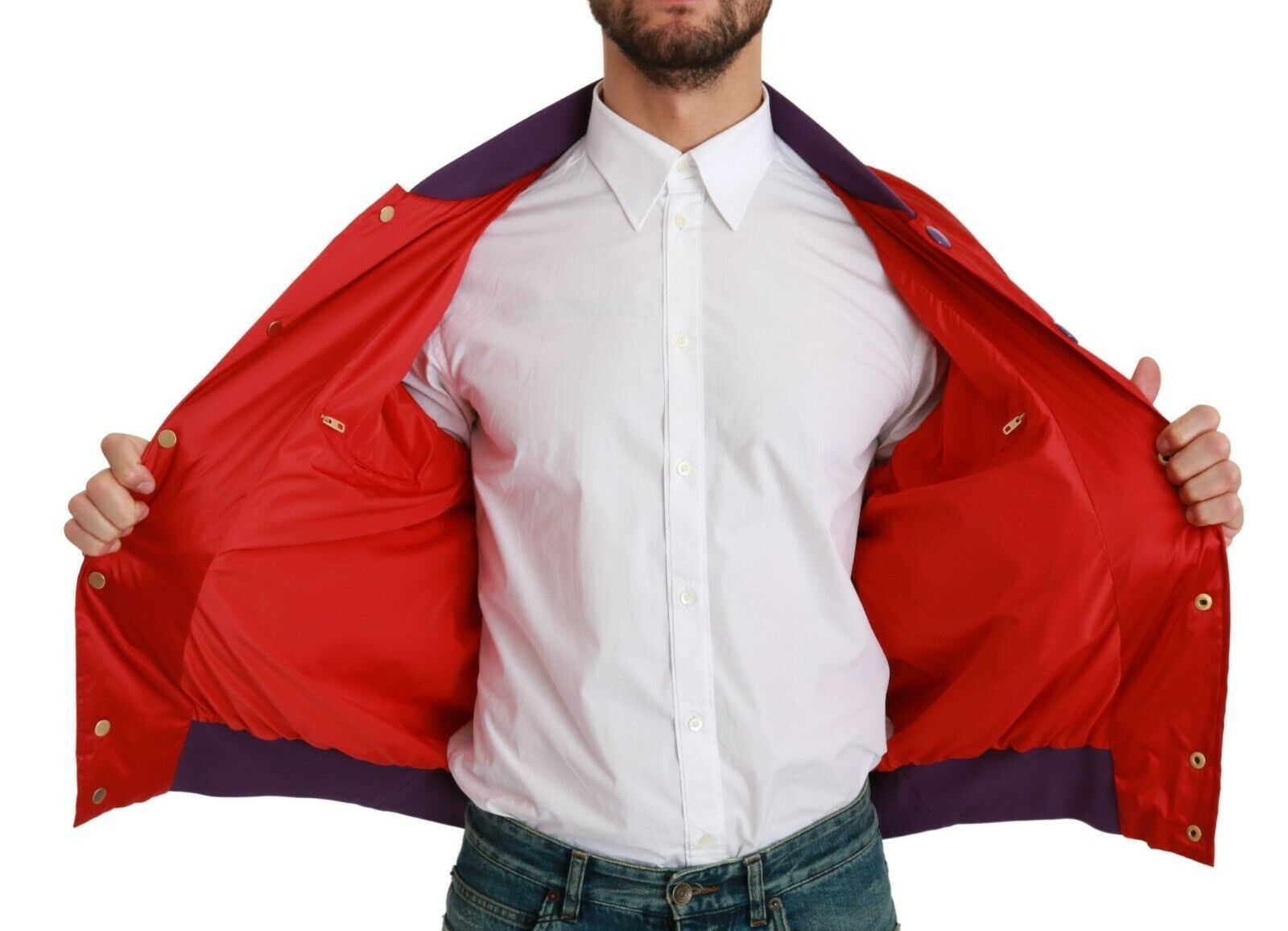 Dolce & Gabbana – Bomberjacke in leuchtendem Rot mit mehrfarbigem Motiv