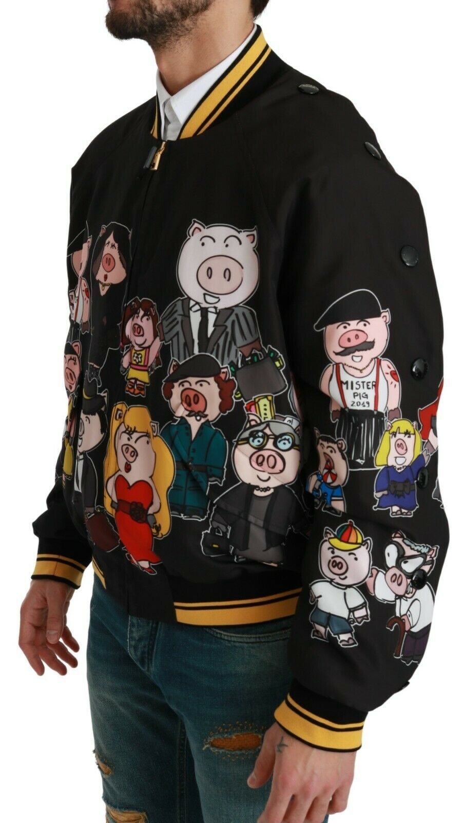 Jachetă stil bomber cu motive multicolore Dolce & Gabbana