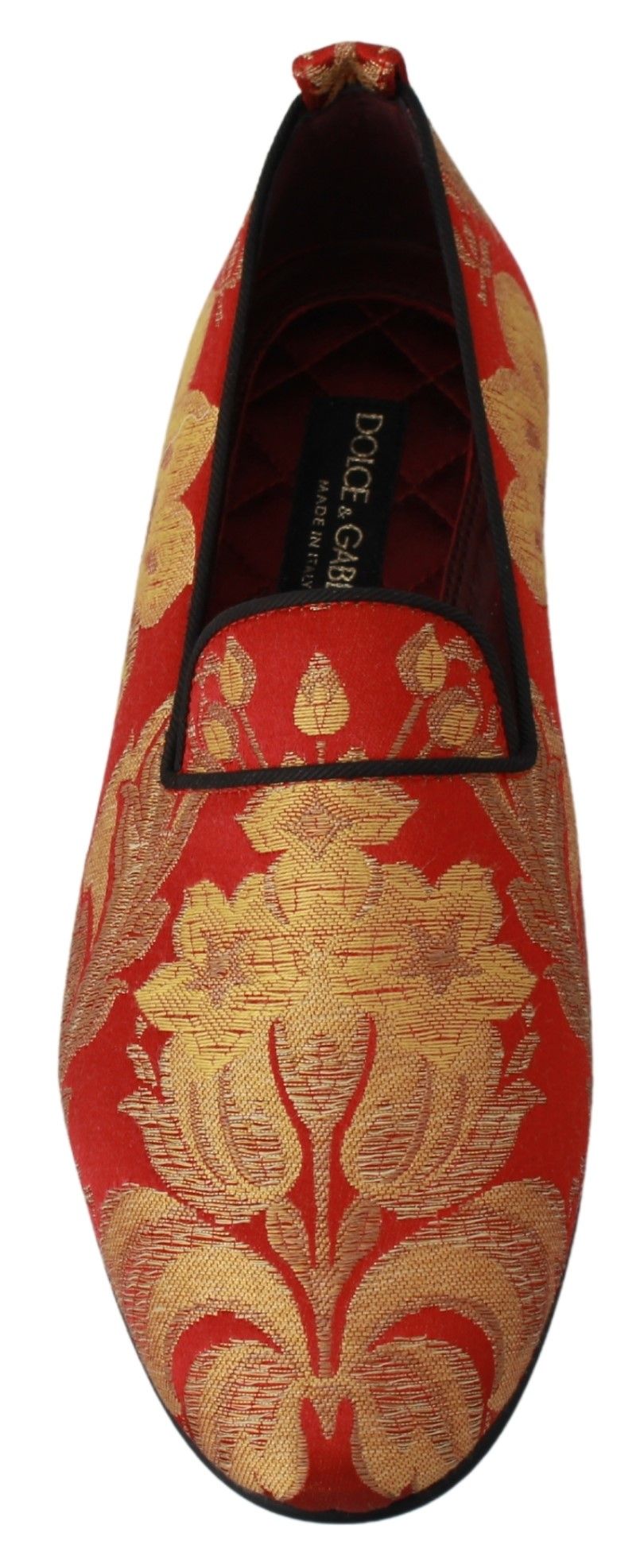 Dolce & Gabbana – Loafer aus Brokat in Roségold