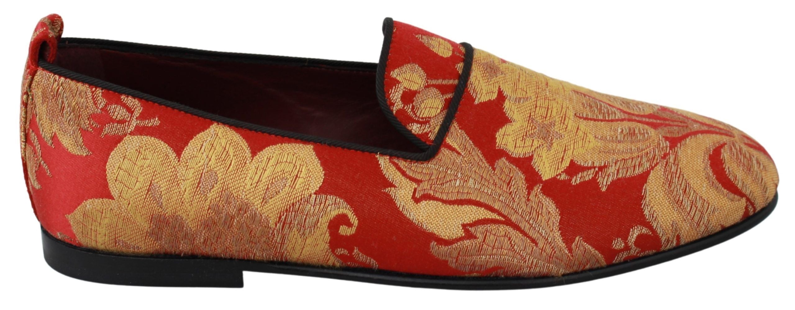 Dolce & Gabbana – Loafer aus Brokat in Roségold
