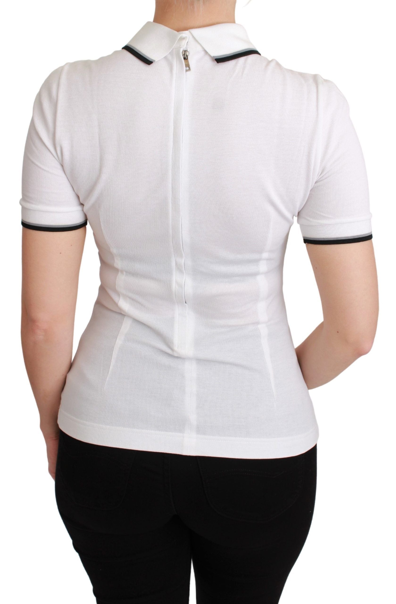 Dolce & Gabbana – Schickes Polo-T-Shirt mit Engel-Stickerei