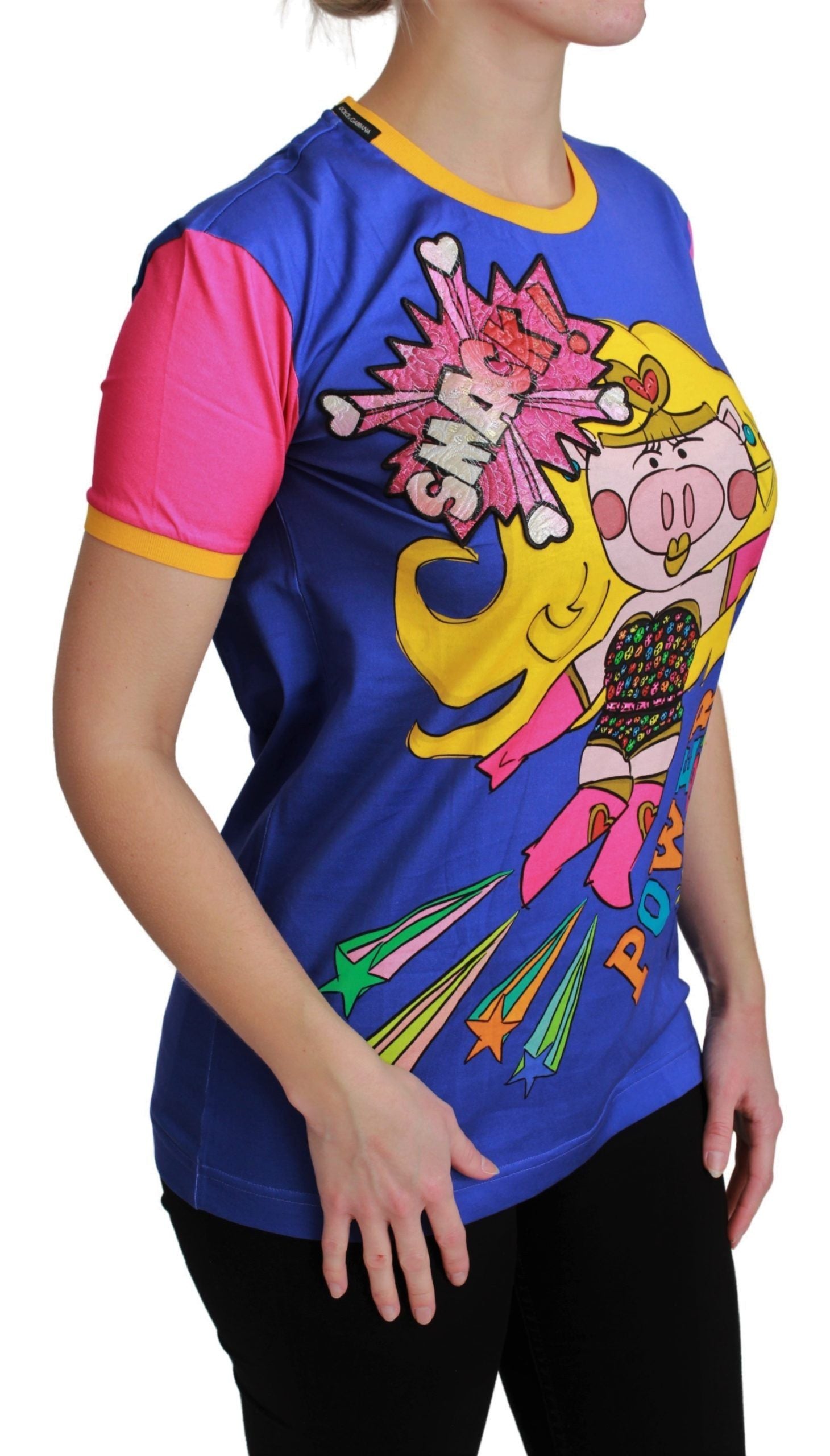 Dolce & Gabbana – Schickes Baumwoll-T-Shirt mit Rundhalsausschnitt und Supergirl-Motiv