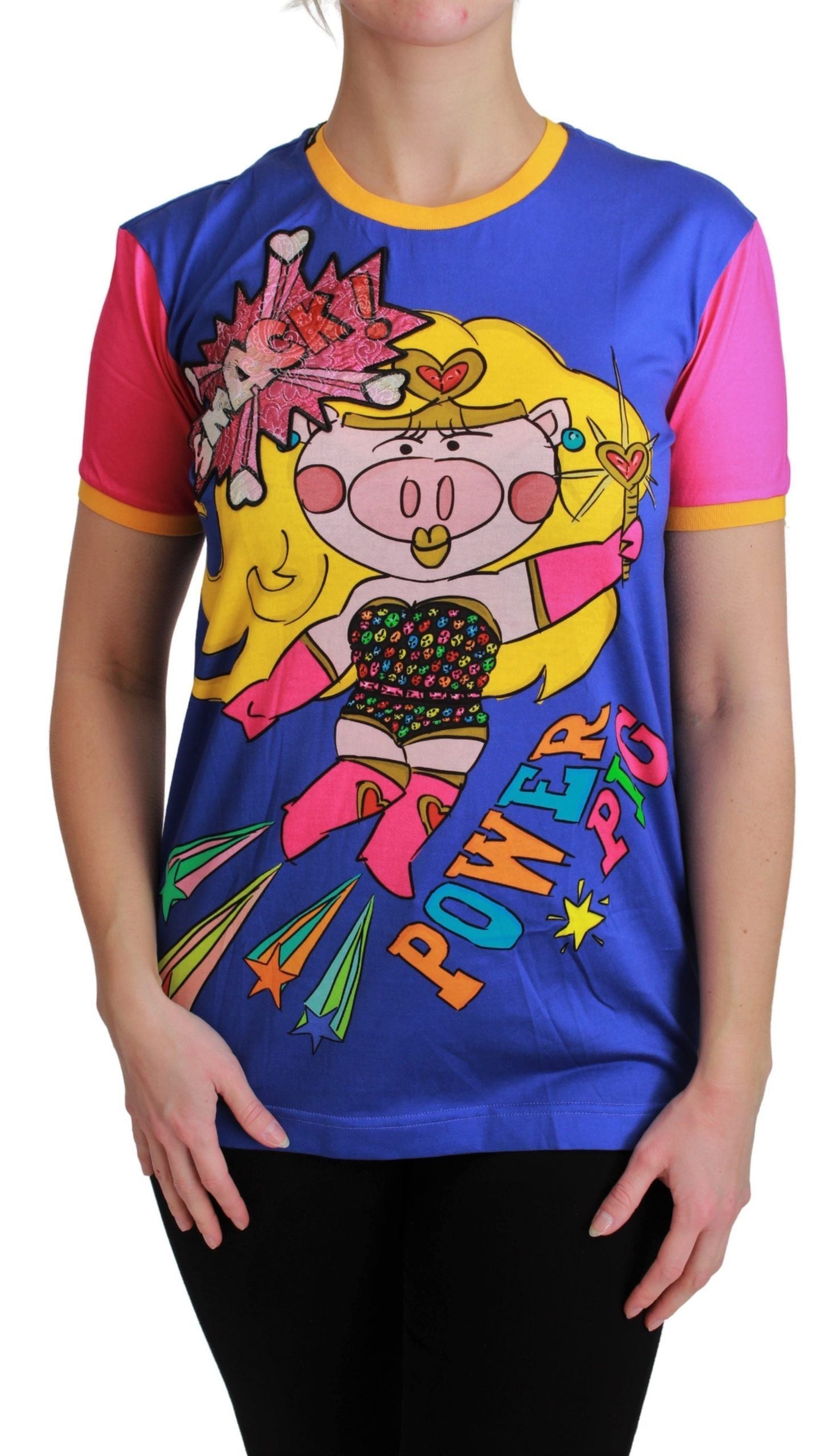 Dolce & Gabbana – Schickes Baumwoll-T-Shirt mit Rundhalsausschnitt und Supergirl-Motiv