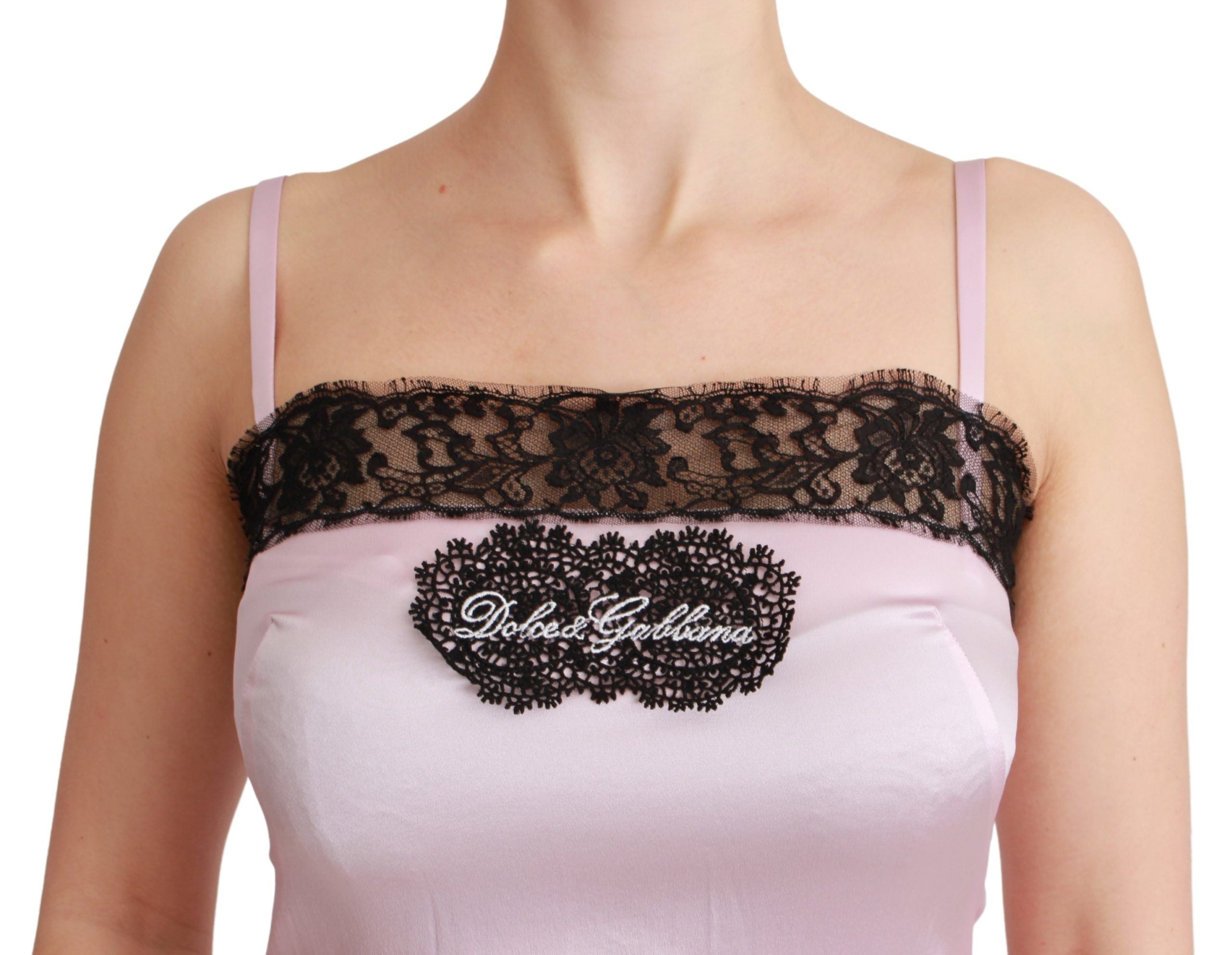 Dolce & Gabbana Elegantes Tanktop aus Seide mit Spitzendetail