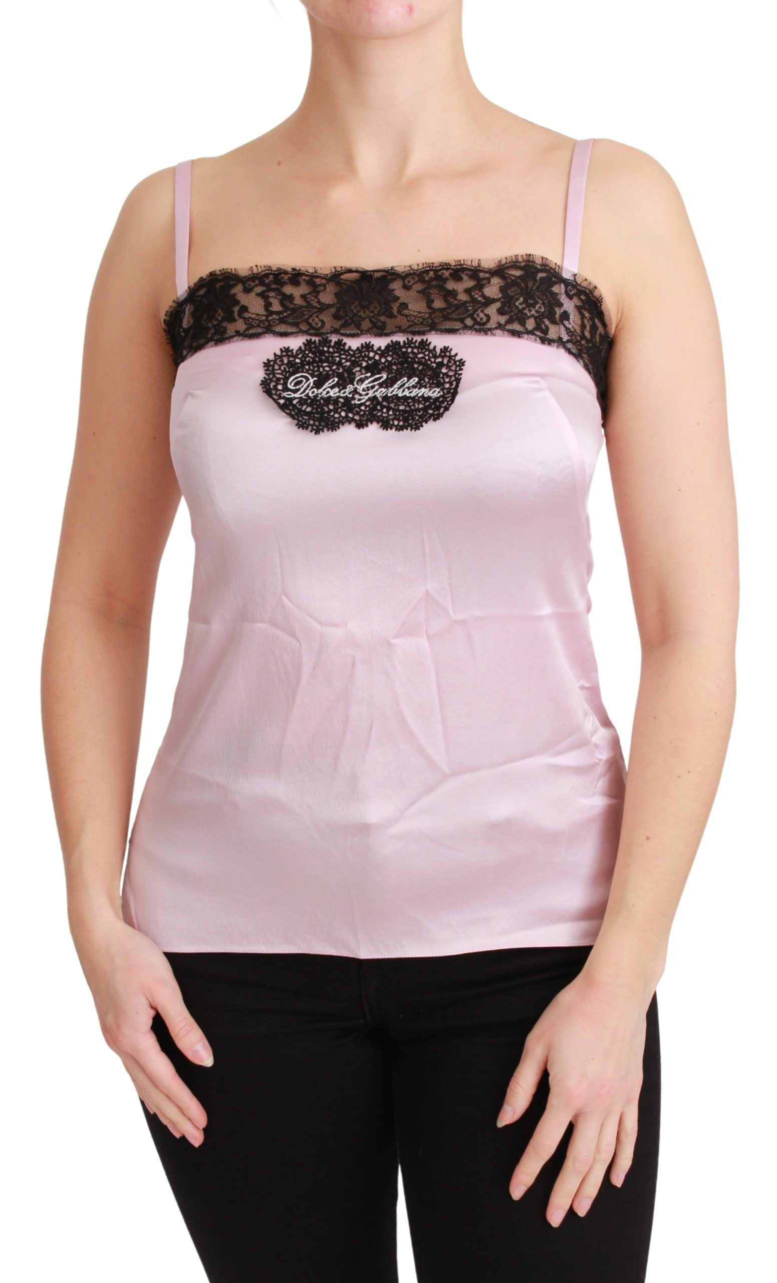 Dolce & Gabbana Elegantes Tanktop aus Seide mit Spitzendetail