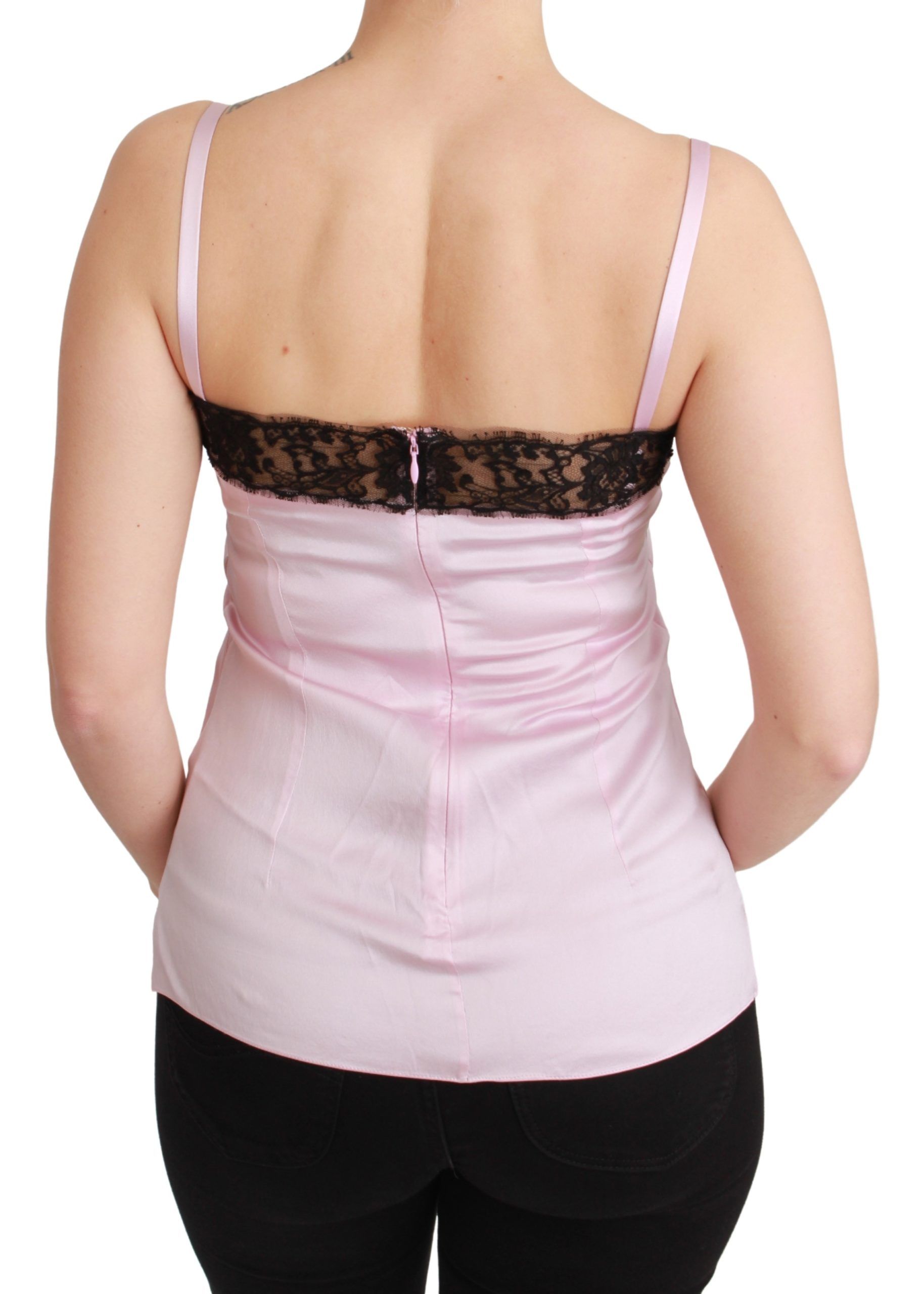 Dolce & Gabbana Elegantes Tanktop aus Seide mit Spitzendetail