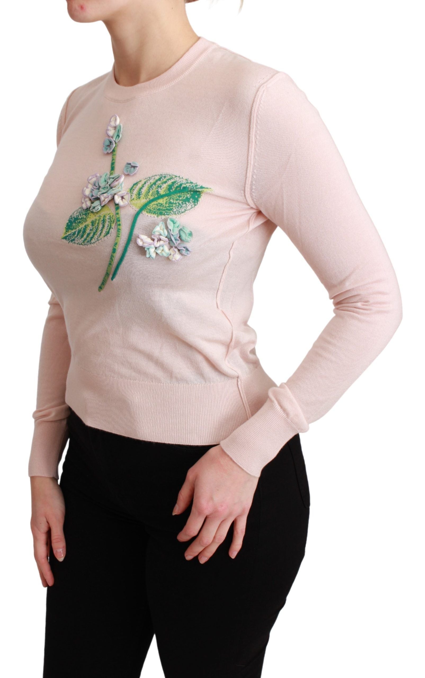 Dolce & Gabbana – Pullover aus Seidenmischung mit Blumenstickerei