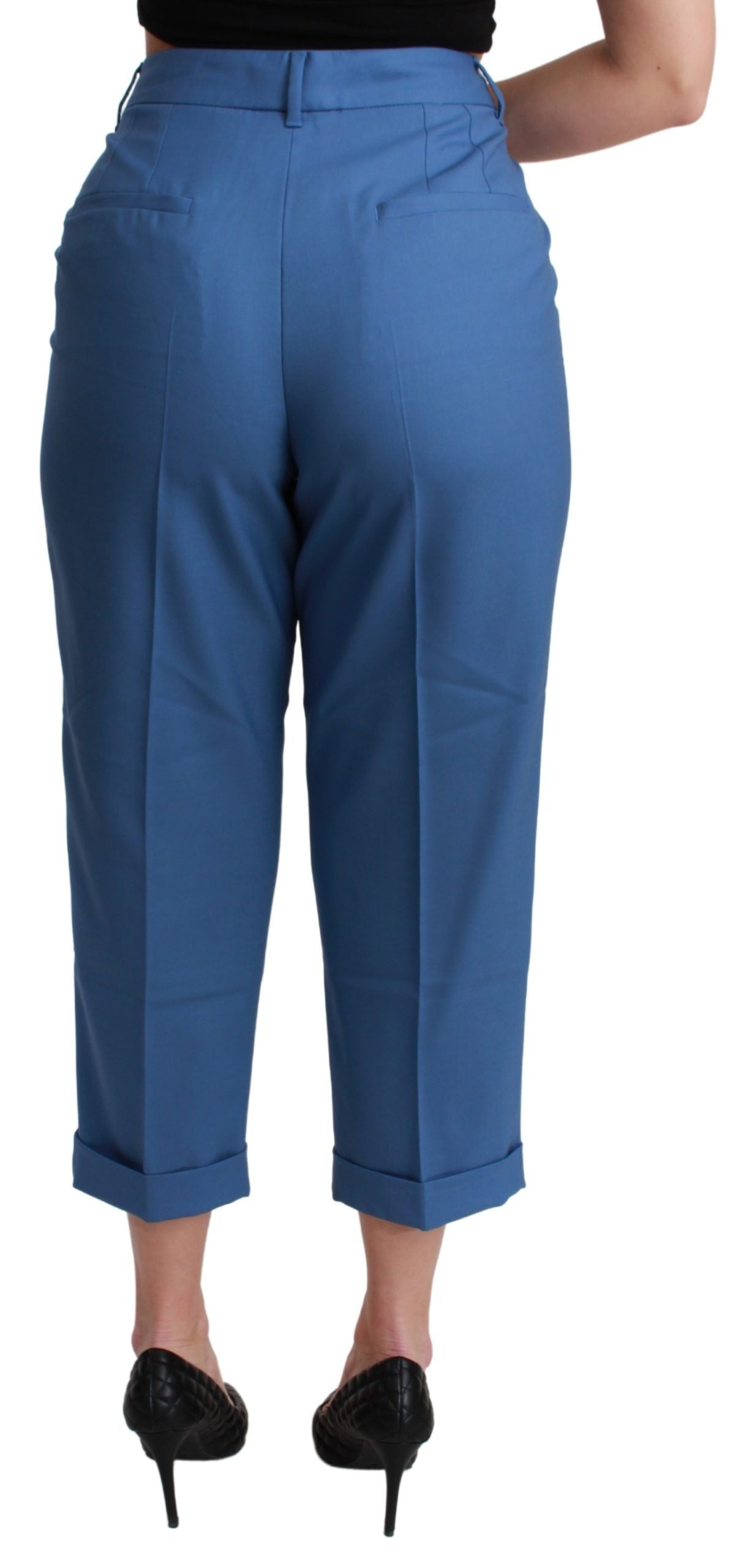 Dolce & Gabbana Elegante Plissee-Hose aus Wolle mit Bündchen