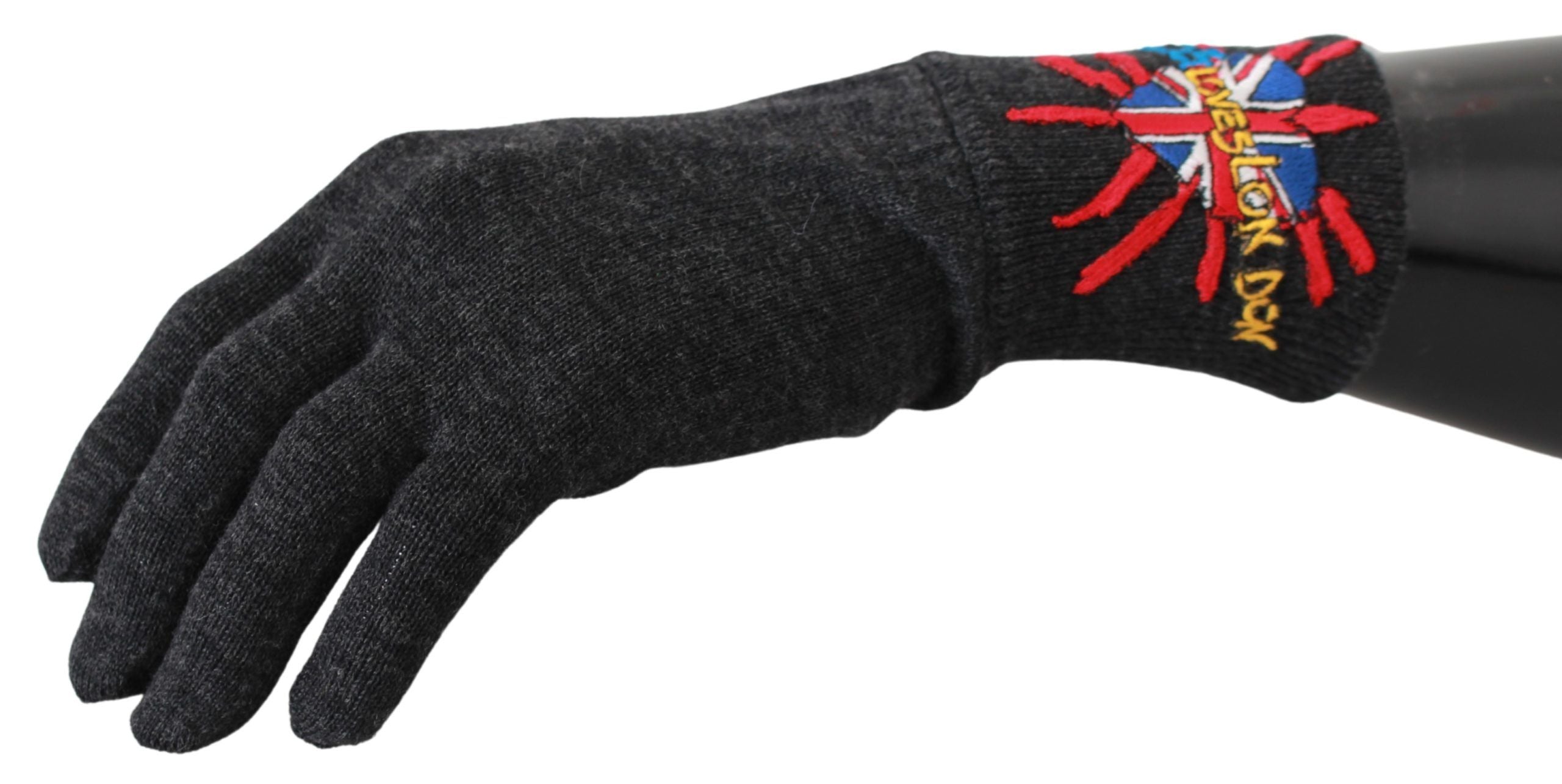 Dolce & Gabbana Graue Unisex-Handschuhe aus Schurwolle