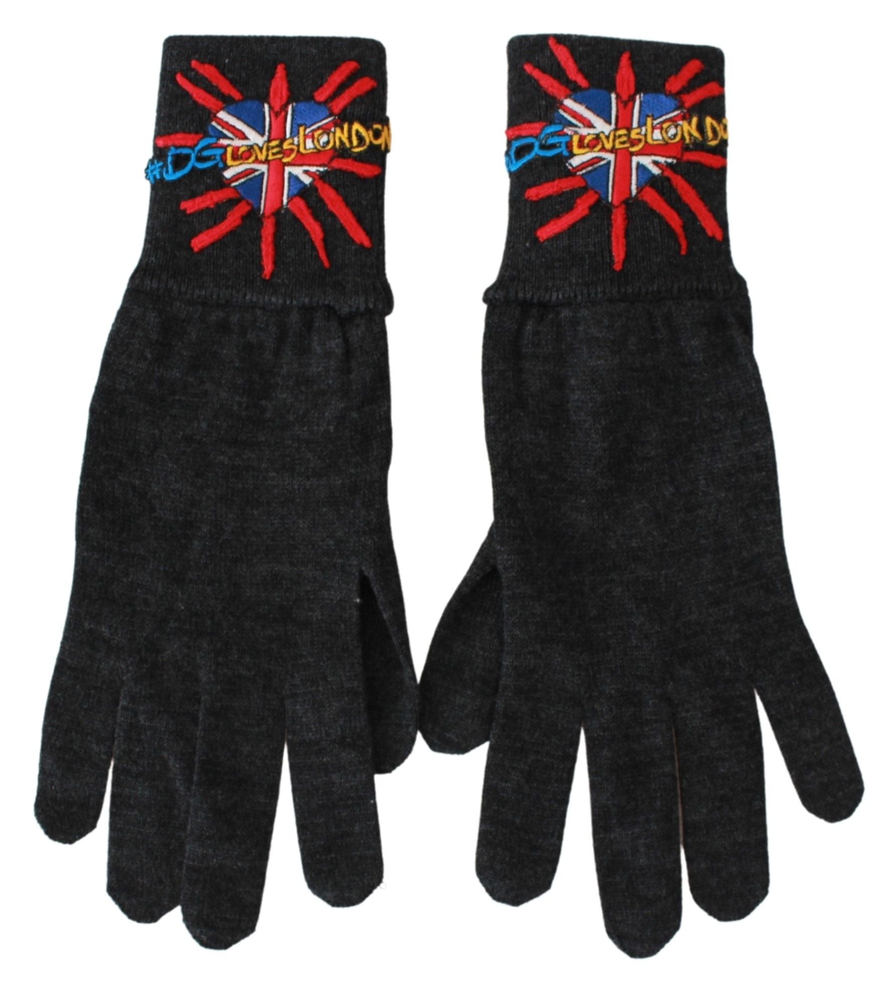 Dolce & Gabbana Graue Unisex-Handschuhe aus Schurwolle