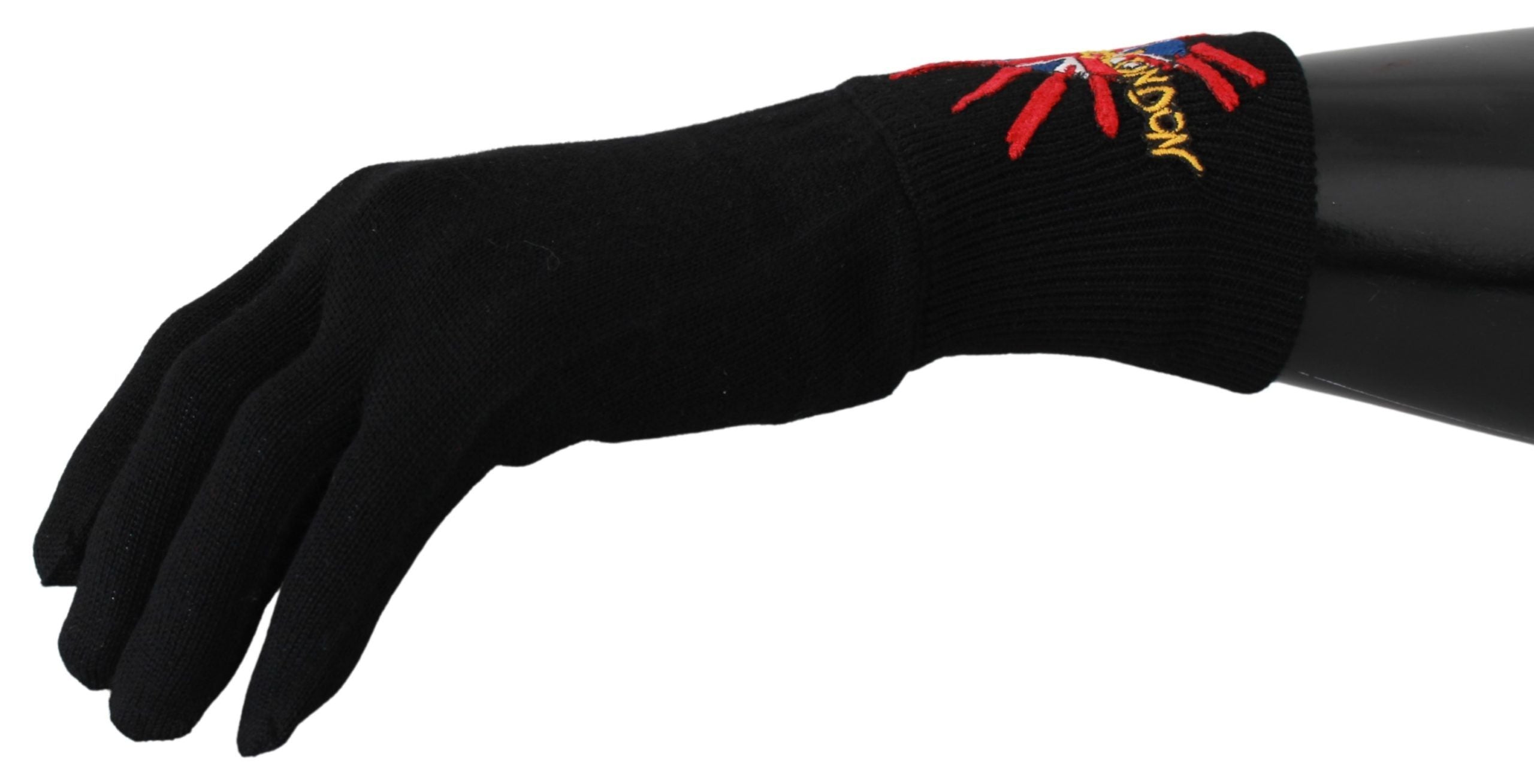 Dolce & Gabbana Elegante schwarze Unisex-Handschuhe aus Schurwolle