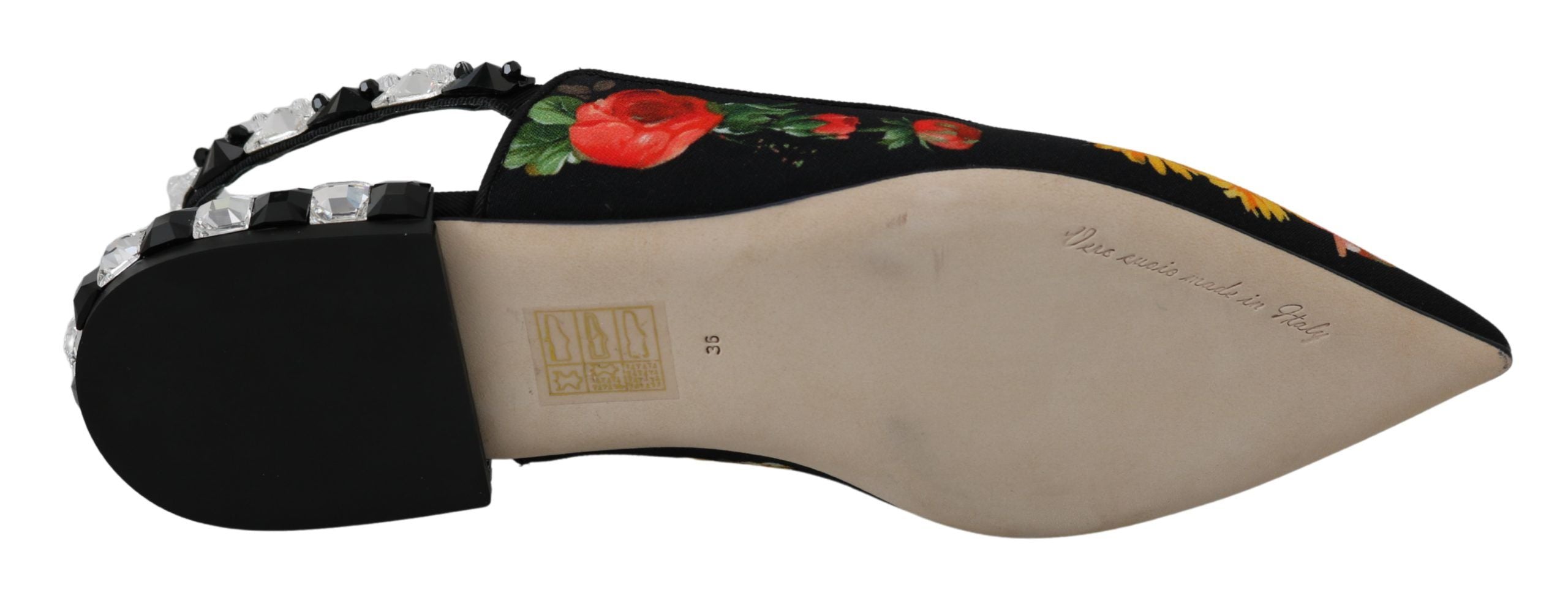 Dolce & Gabbana Elegante, mit Kristallen verzierte Flats mit Blumenmuster