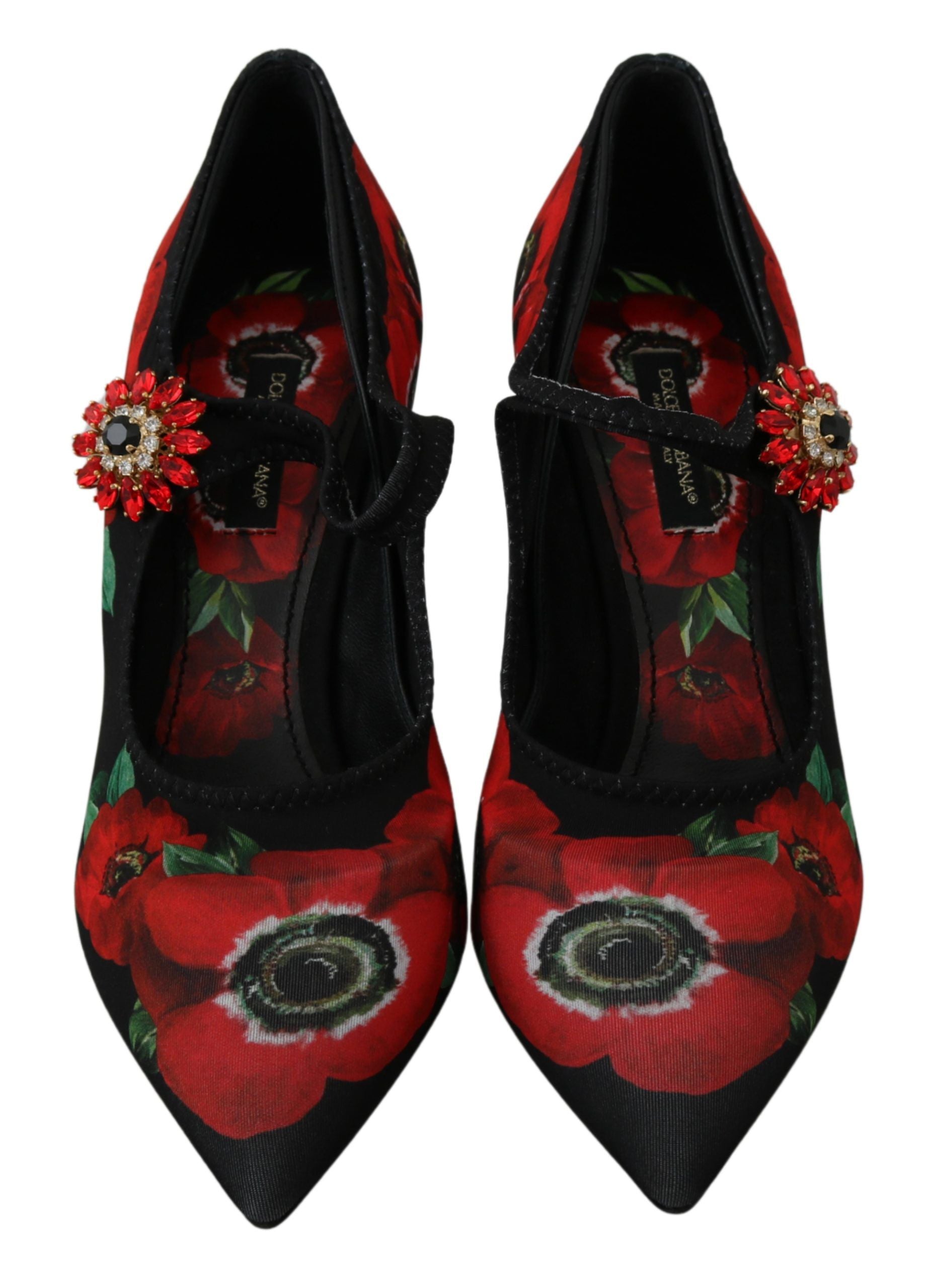 Dolce & Gabbana – Mary-Janes-Pumps mit Blumenmuster und Kristalldetail