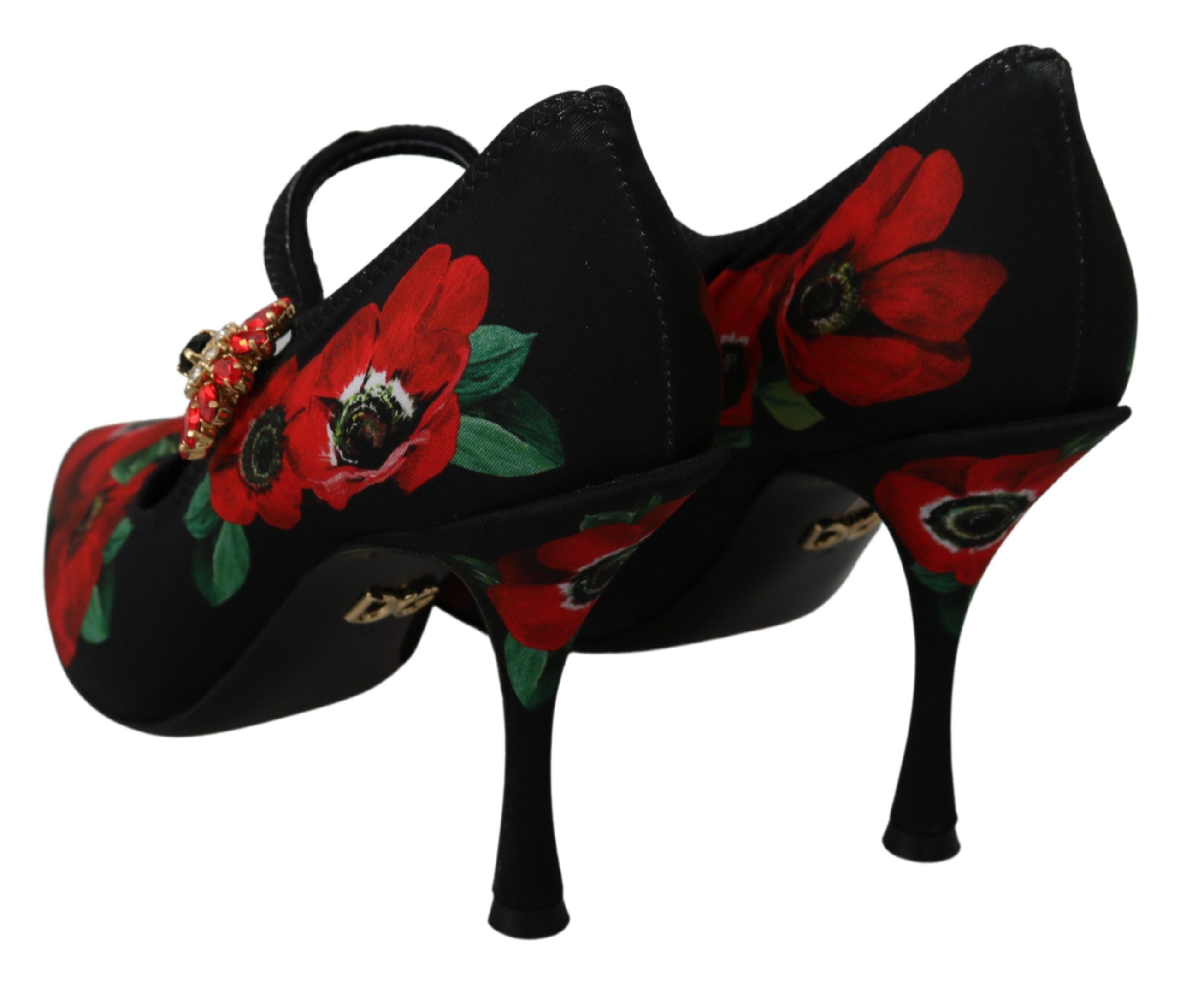 Dolce & Gabbana – Mary-Janes-Pumps mit Blumenmuster und Kristalldetail