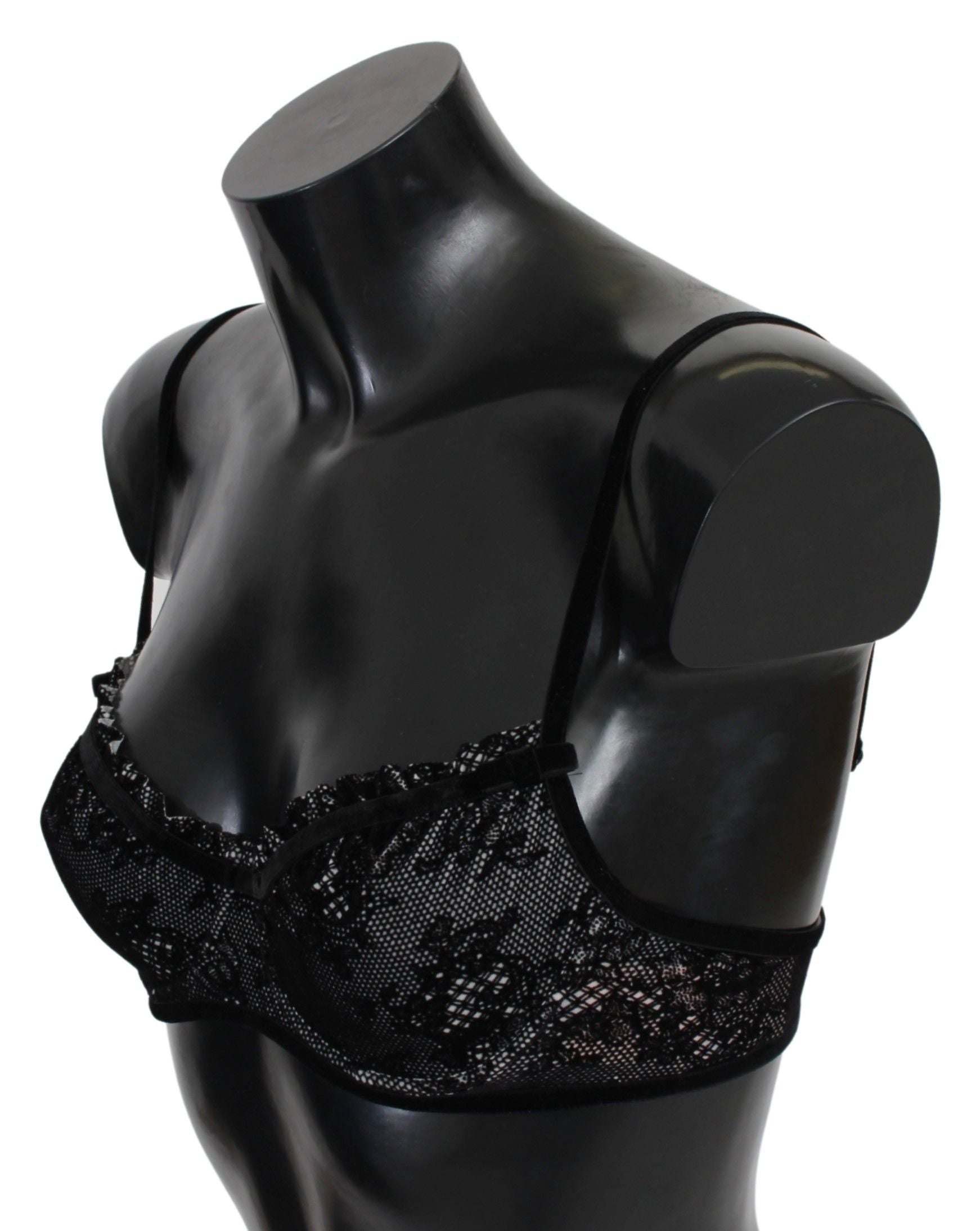 Ermanno Scervino Sleek Black Mesh Balconcino-BH