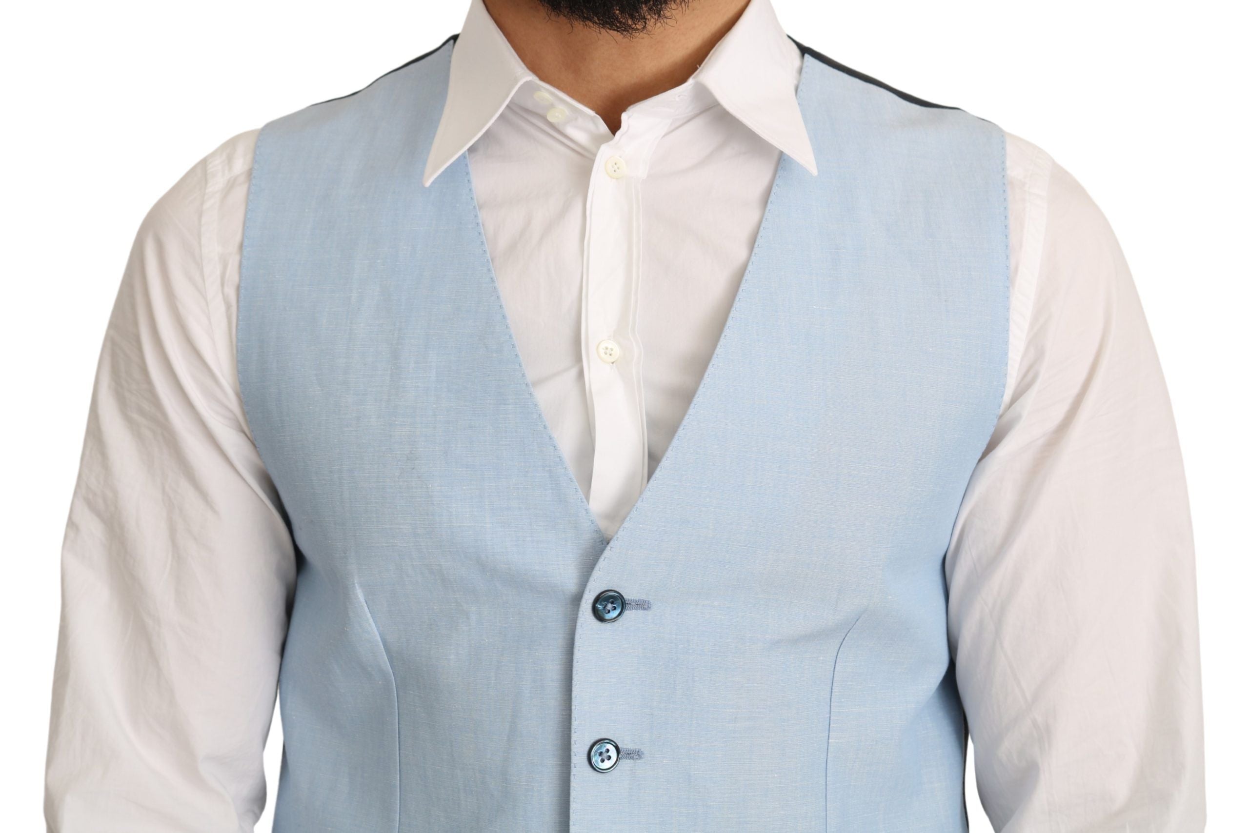 Dolce & Gabbana Elegante Azurblaue formelle Weste für Herren