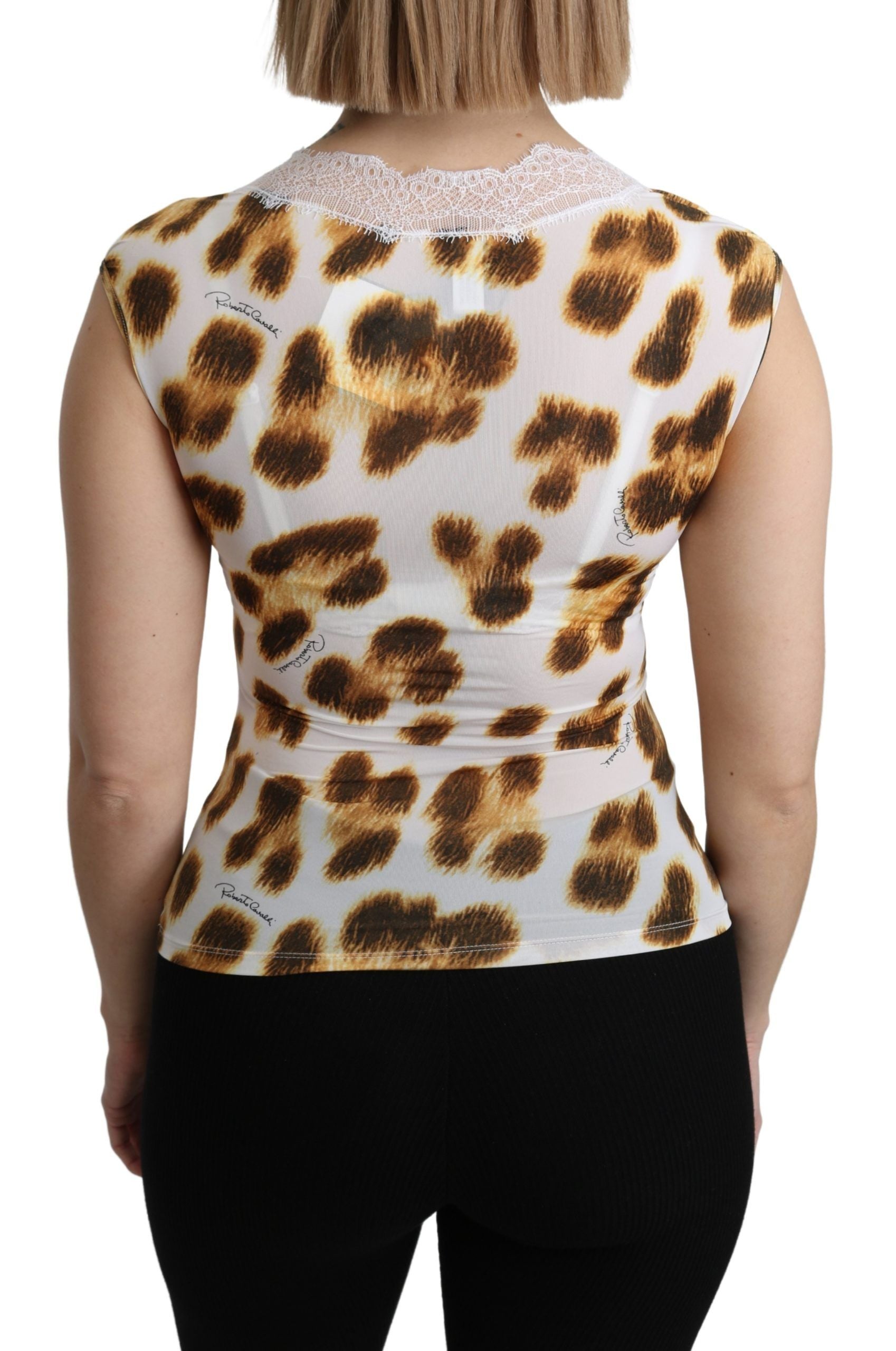 Roberto Cavalli – Schickes Dessous-Bluse-Top mit Leopardenmuster