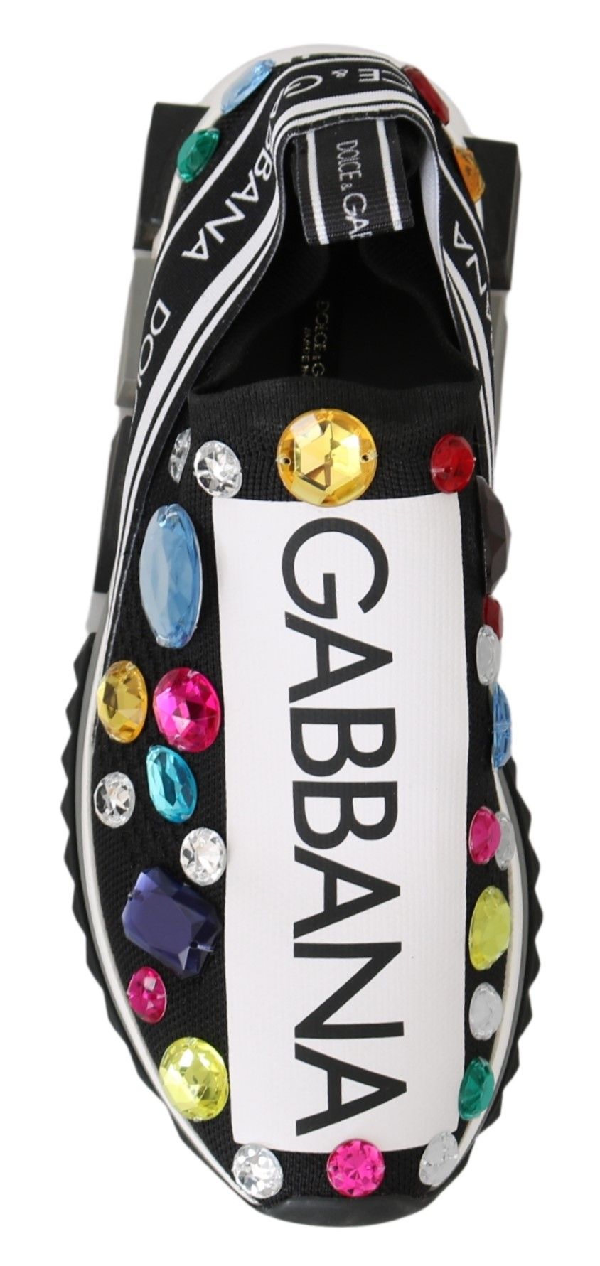 Dolce & Gabbana – Schwarze Low-Top-Sneaker mit Kristallverzierung
