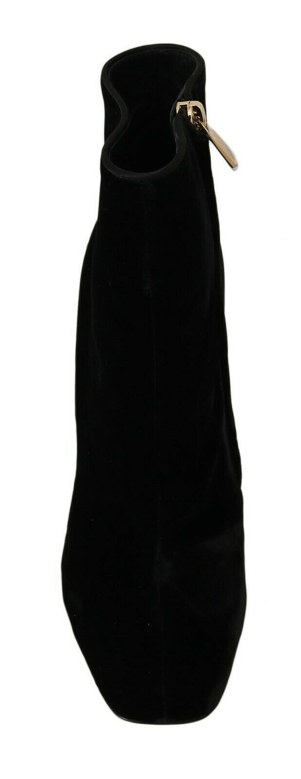 Dolce & Gabbana Elegante Samtstiefeletten mit Kristallabsatz