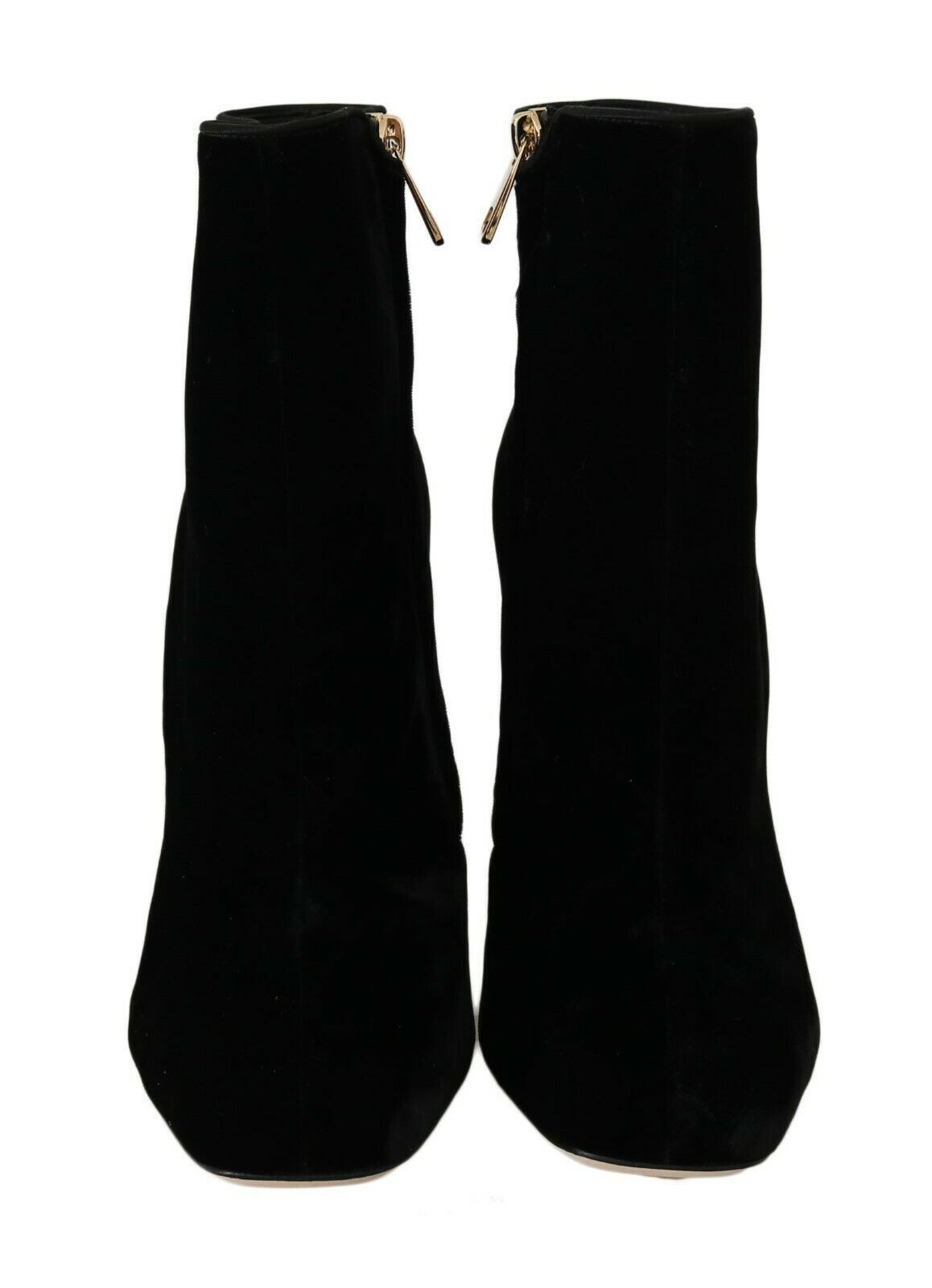 Dolce & Gabbana Elegante Samtstiefeletten mit Kristallabsatz