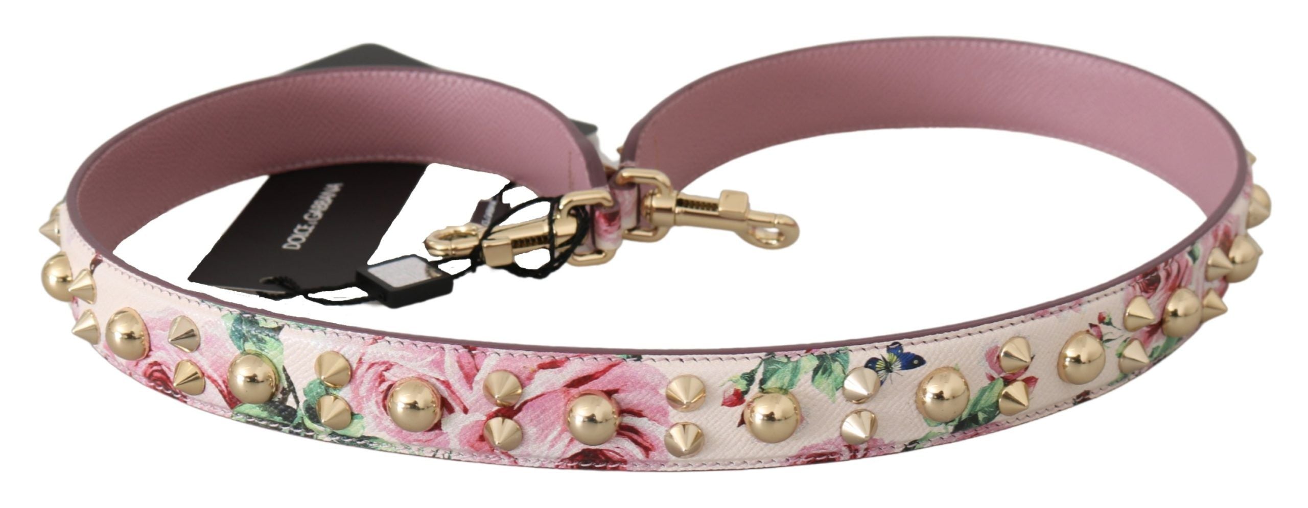 Curea de umăr Dolce & Gabbana Chic Floral roz din piele