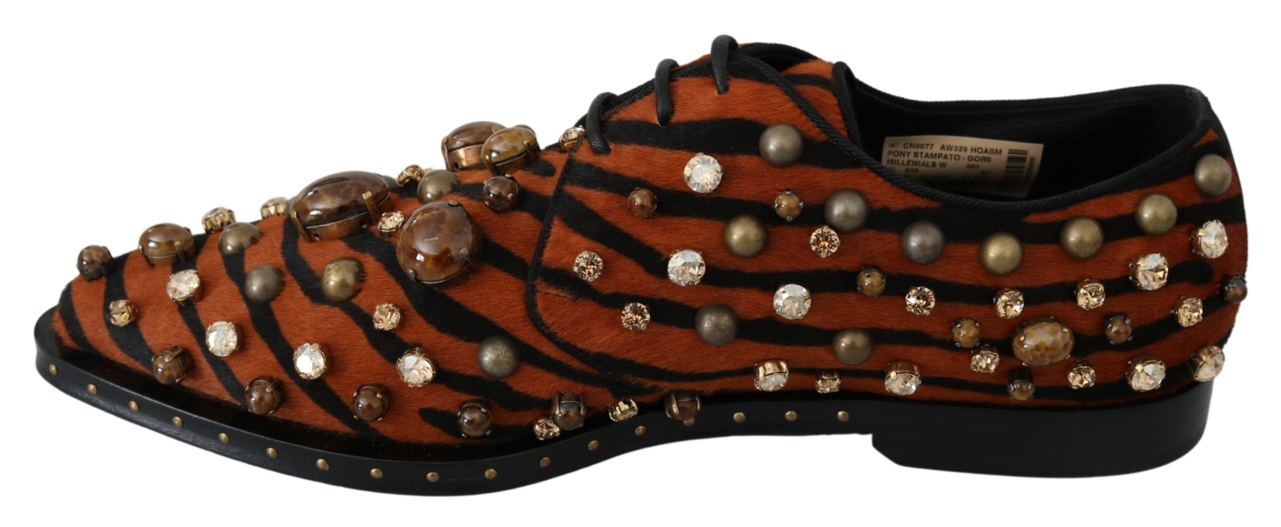 Dolce & Gabbana Pantofi sport cu model de tigru și cristale