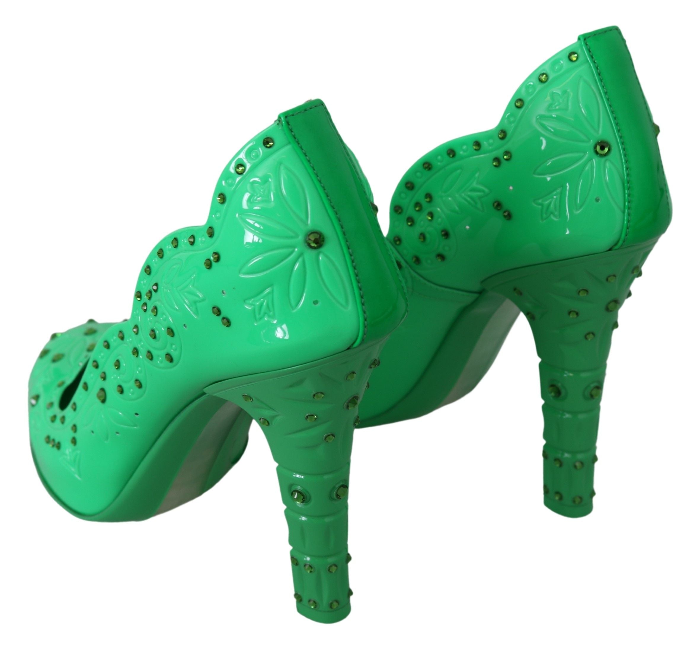 Dolce & Gabbana Bezaubernde Cinderella-Pumps aus Kristall in sattem Grün