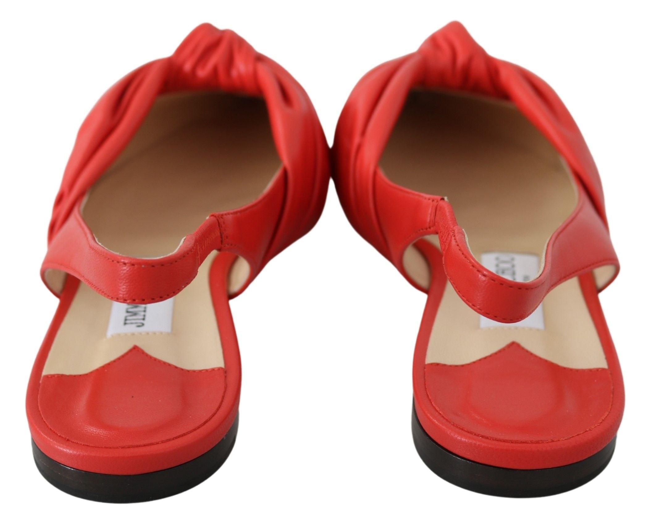 Jimmy Choo – Schicke, rote Leder-Ballerinas mit spitzer Spitze