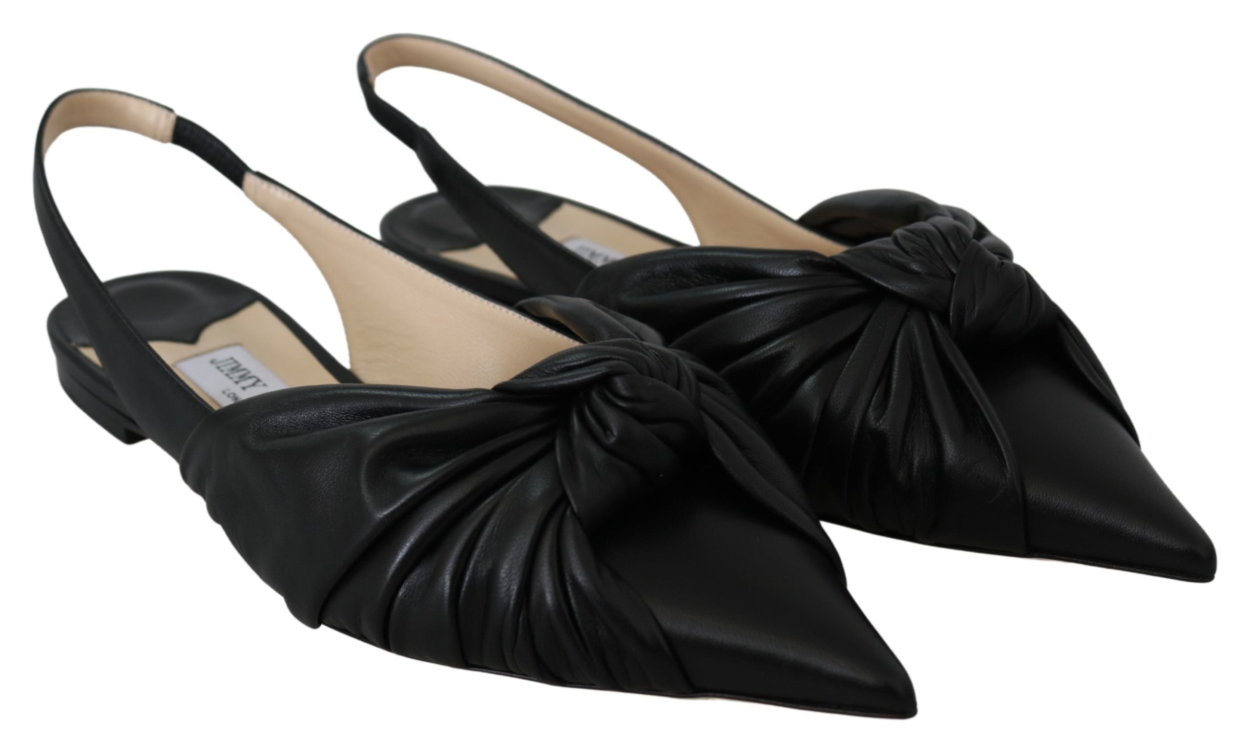 Jimmy Choo Elegante flache Lederschuhe mit spitzer Zehenpartie