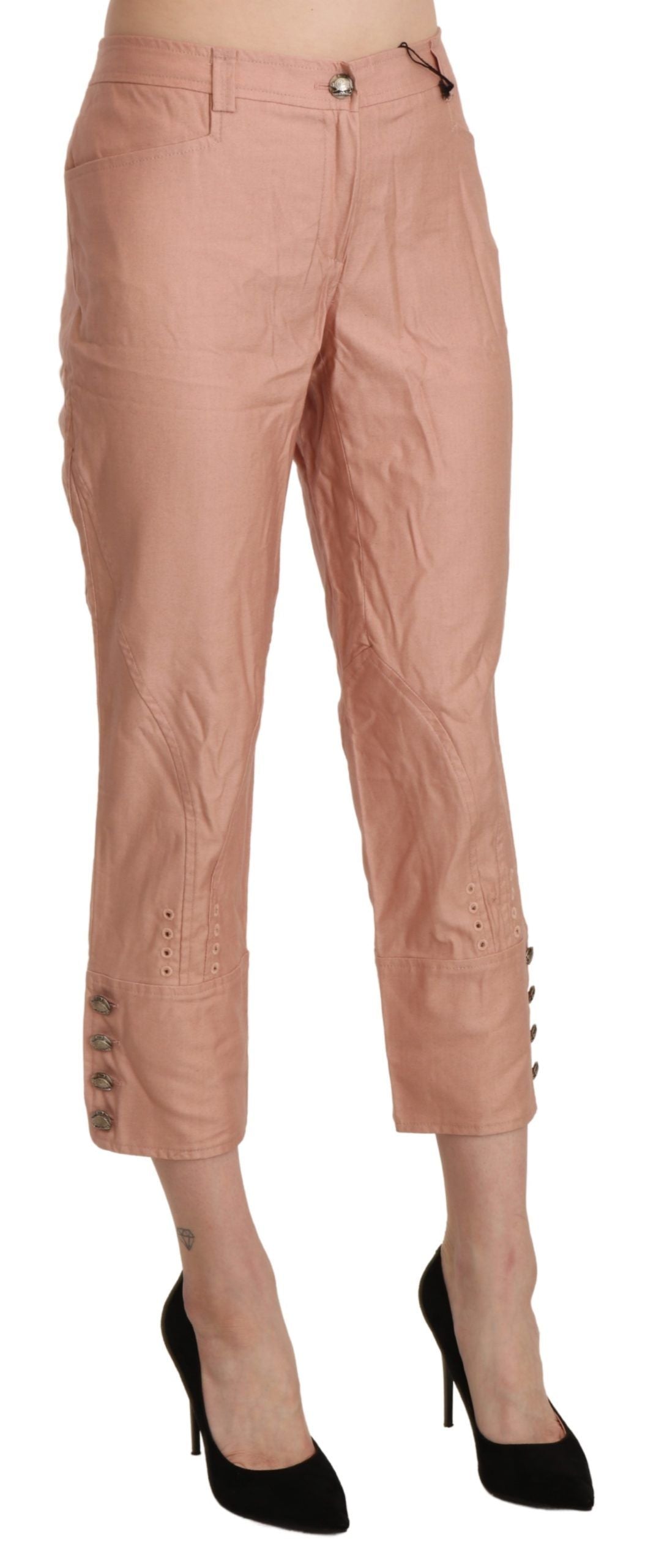 Ermanno Scervino Schicke, hoch taillierte, verkürzte Baumwollhose