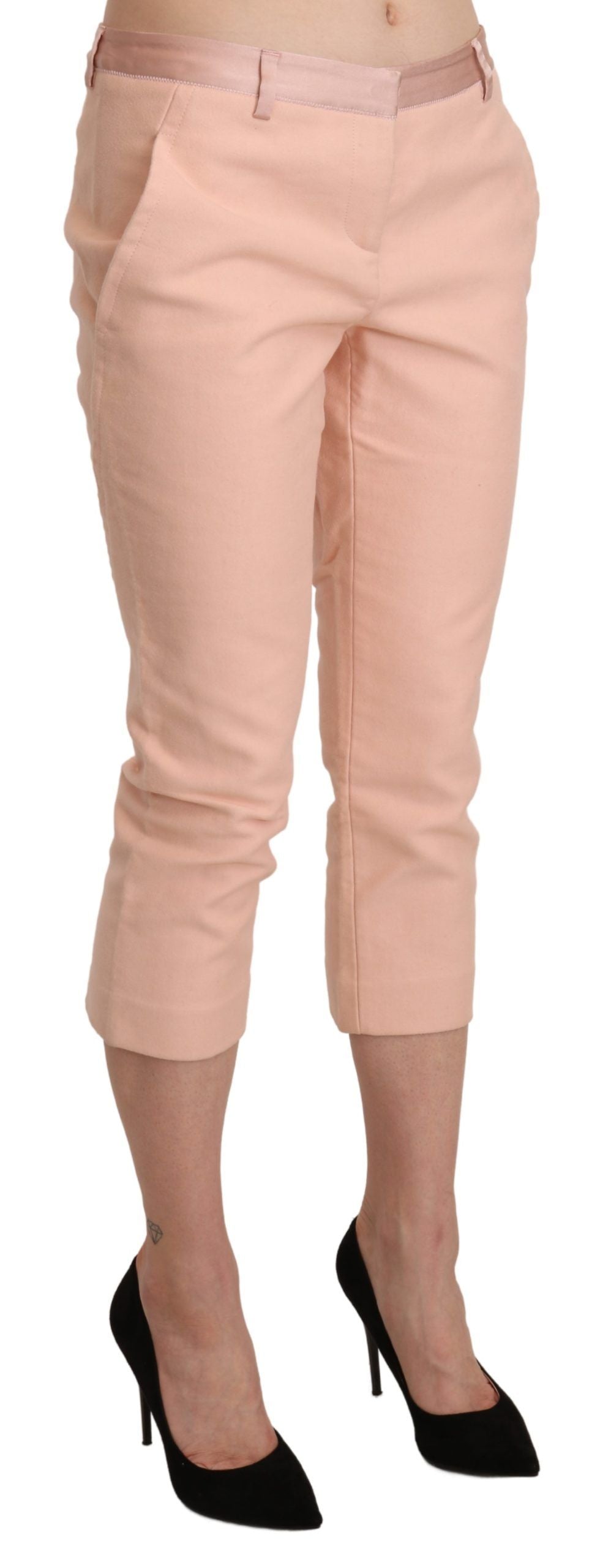 Pantaloni capri skinny roz Chic Ermanno Scervino