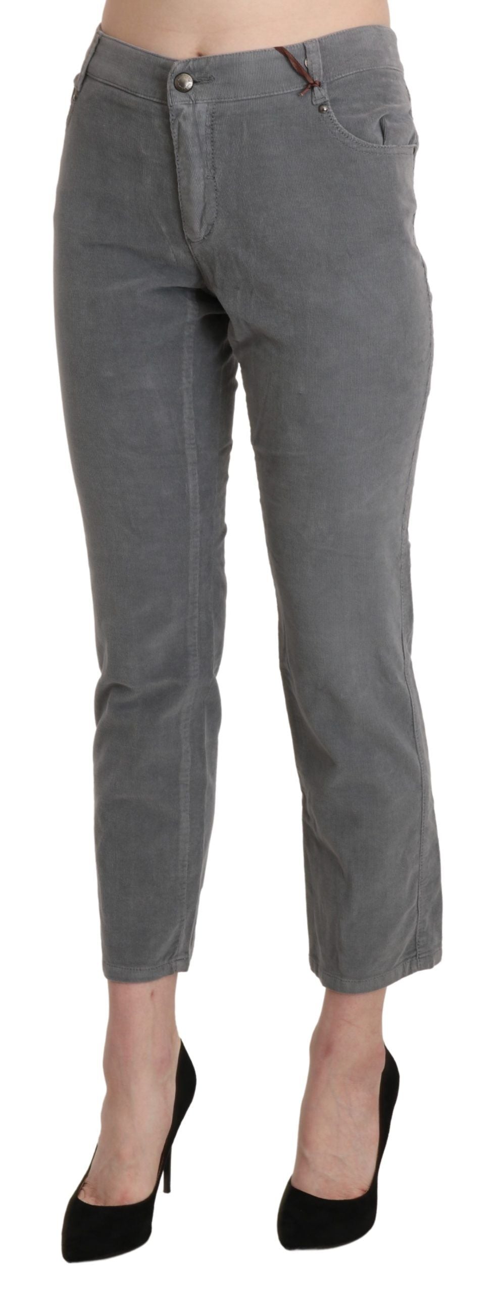 Ermanno Scervino Schicke, graue, verkürzte Hose mit mittlerer Taille