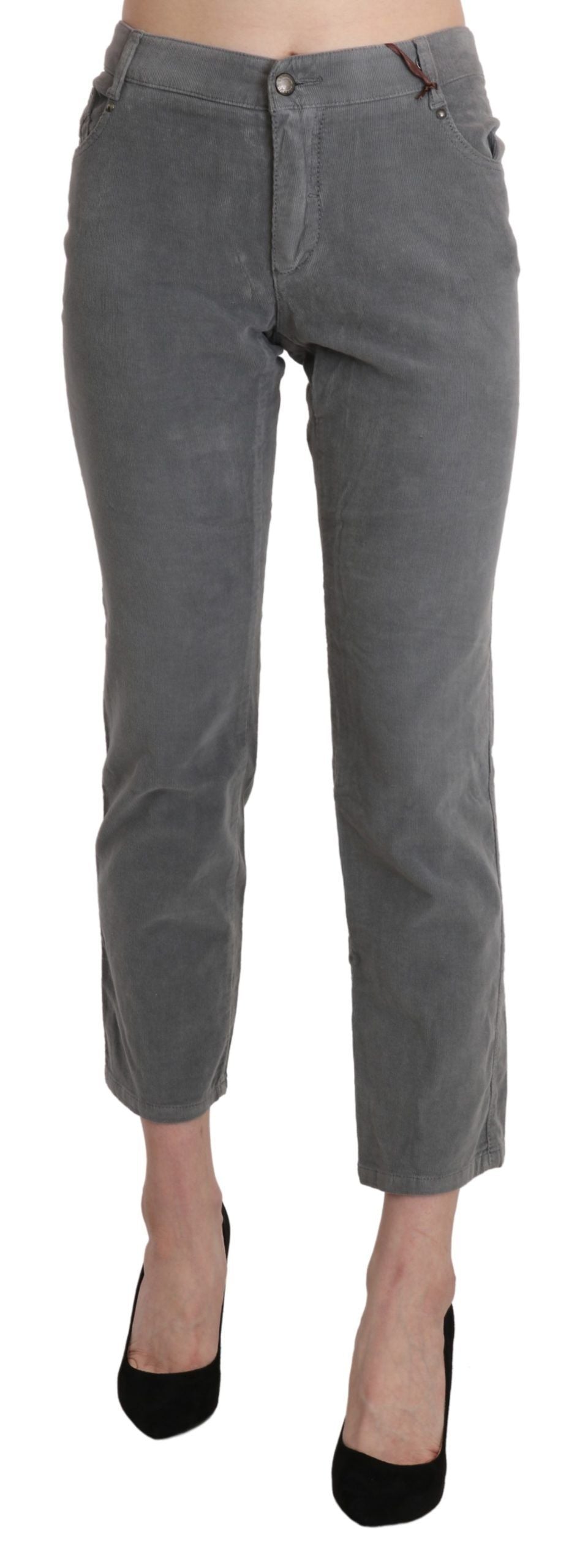 Ermanno Scervino Schicke, graue, verkürzte Hose mit mittlerer Taille