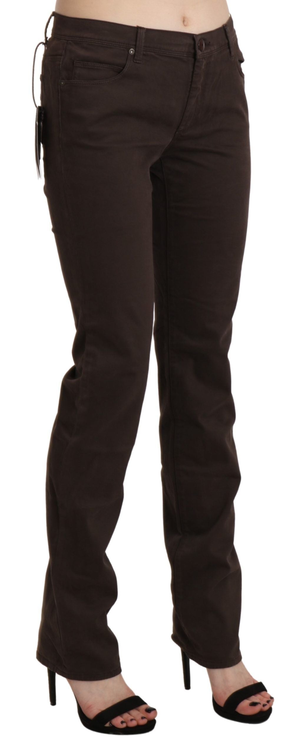 Ermanno Scervino – Schicke, braune Skinny-Hose mit mittlerer Taille