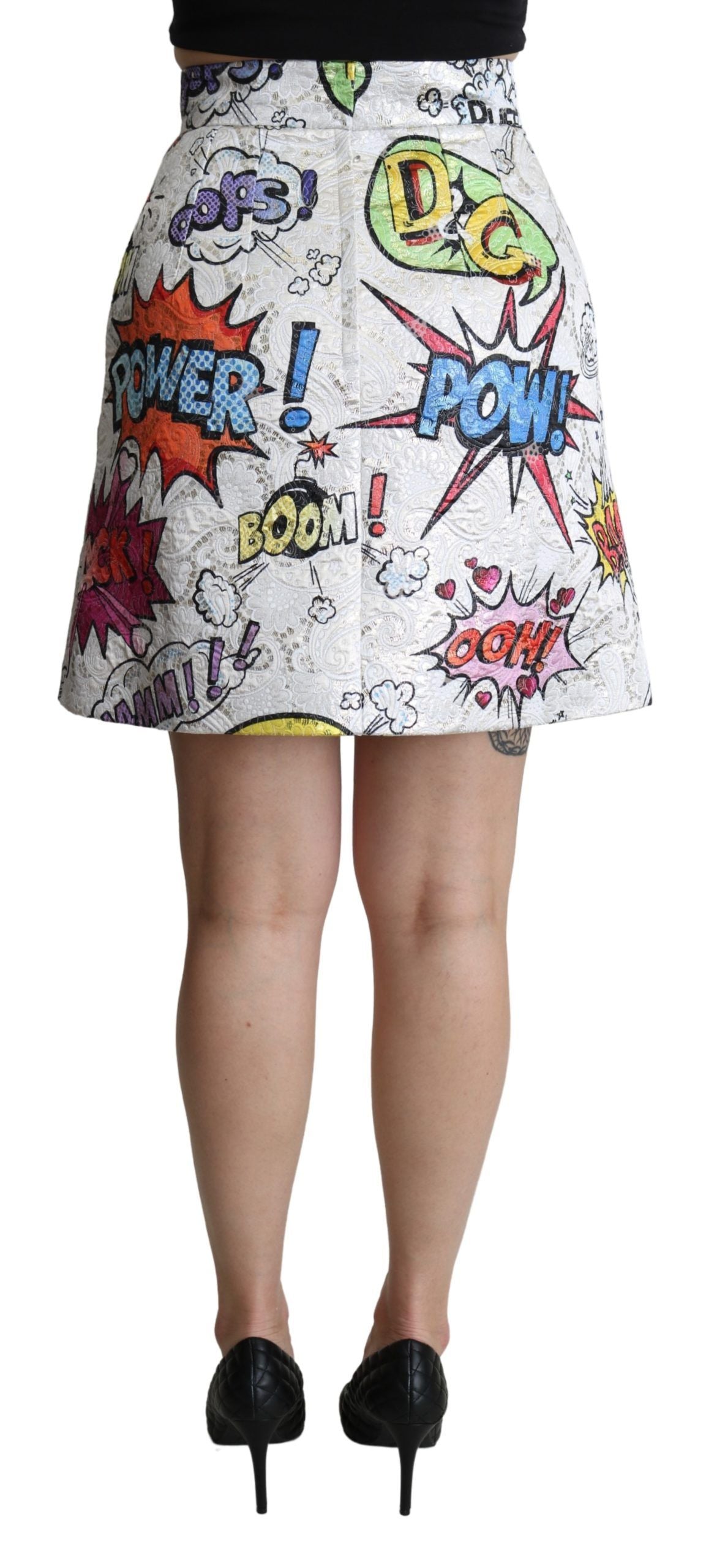 Dolce & Gabbana Schicker Minirock aus Brokat mit Cartoon-Motiv