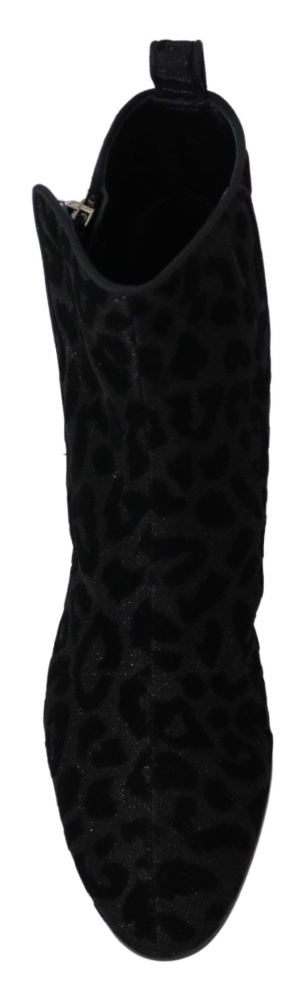 Cizme scurte elegante cu imprimeu leopard negru Dolce & Gabbana