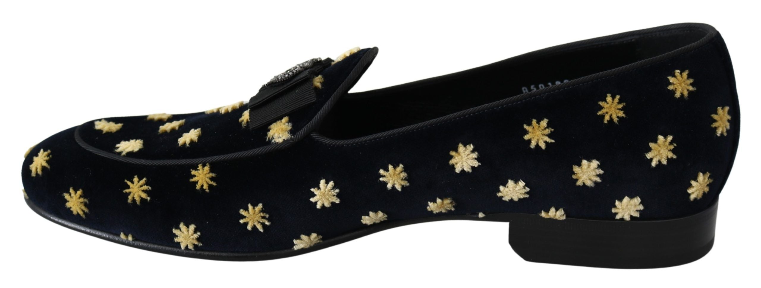 Dolce & Gabbana – Elegante Loafer aus Samt mit Kronenstickerei