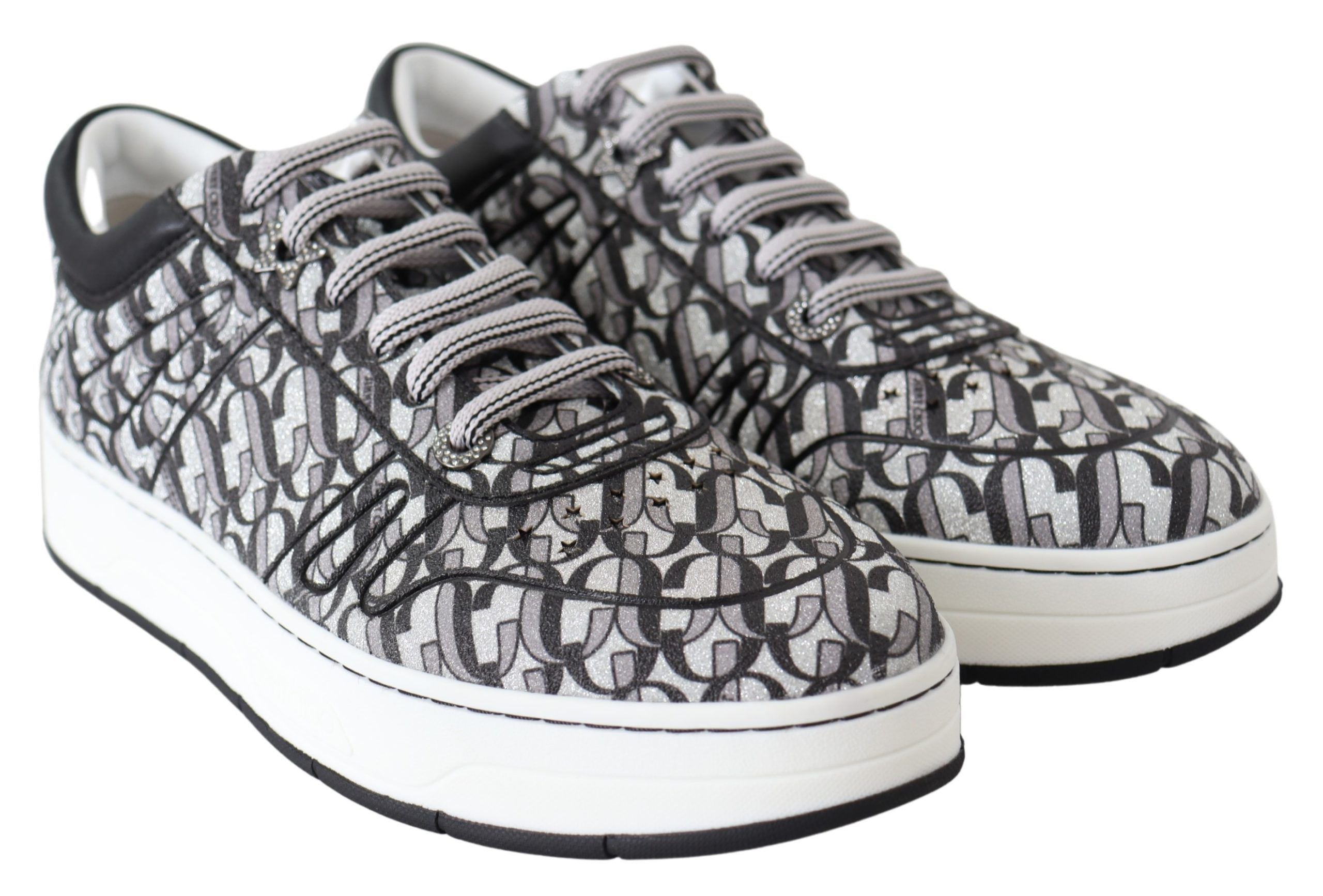 Teniși Jimmy Choo Glittering Slip-On - Argintii și Negri