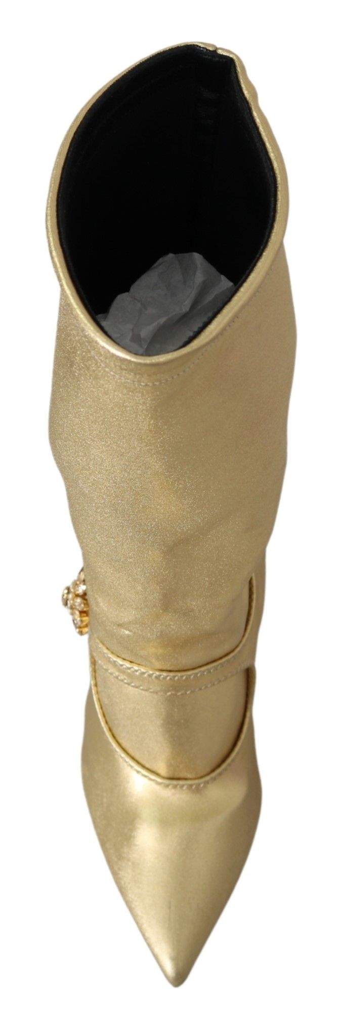Dolce & Gabbana Ghete elegante aurii cu strasuri