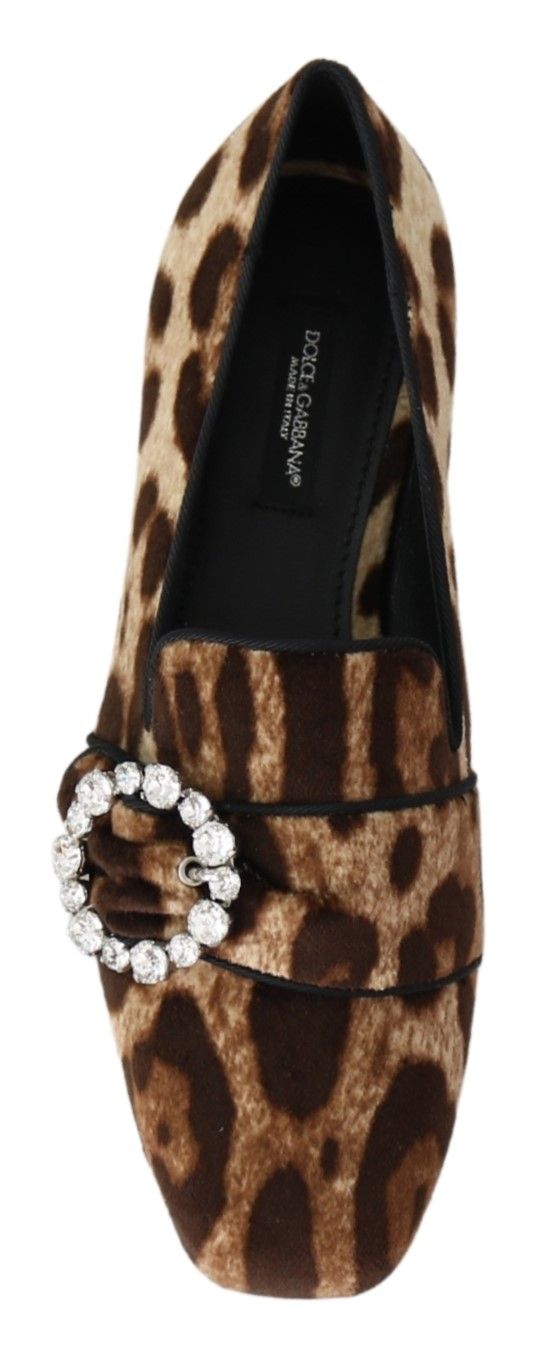 Dolce & Gabbana – Loafer mit Leopardenmuster und Kristallverzierung