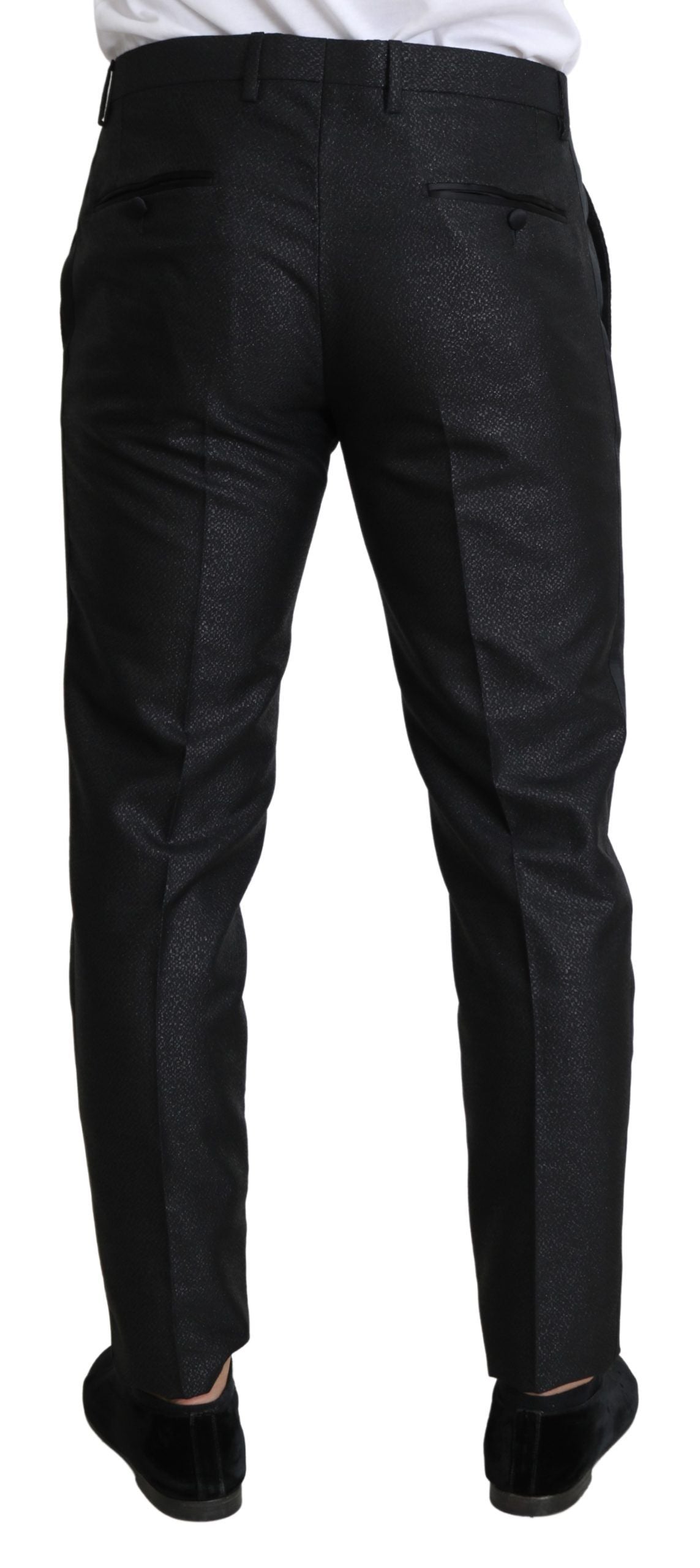 Pantaloni eleganti metalici negri Dolce & Gabbana