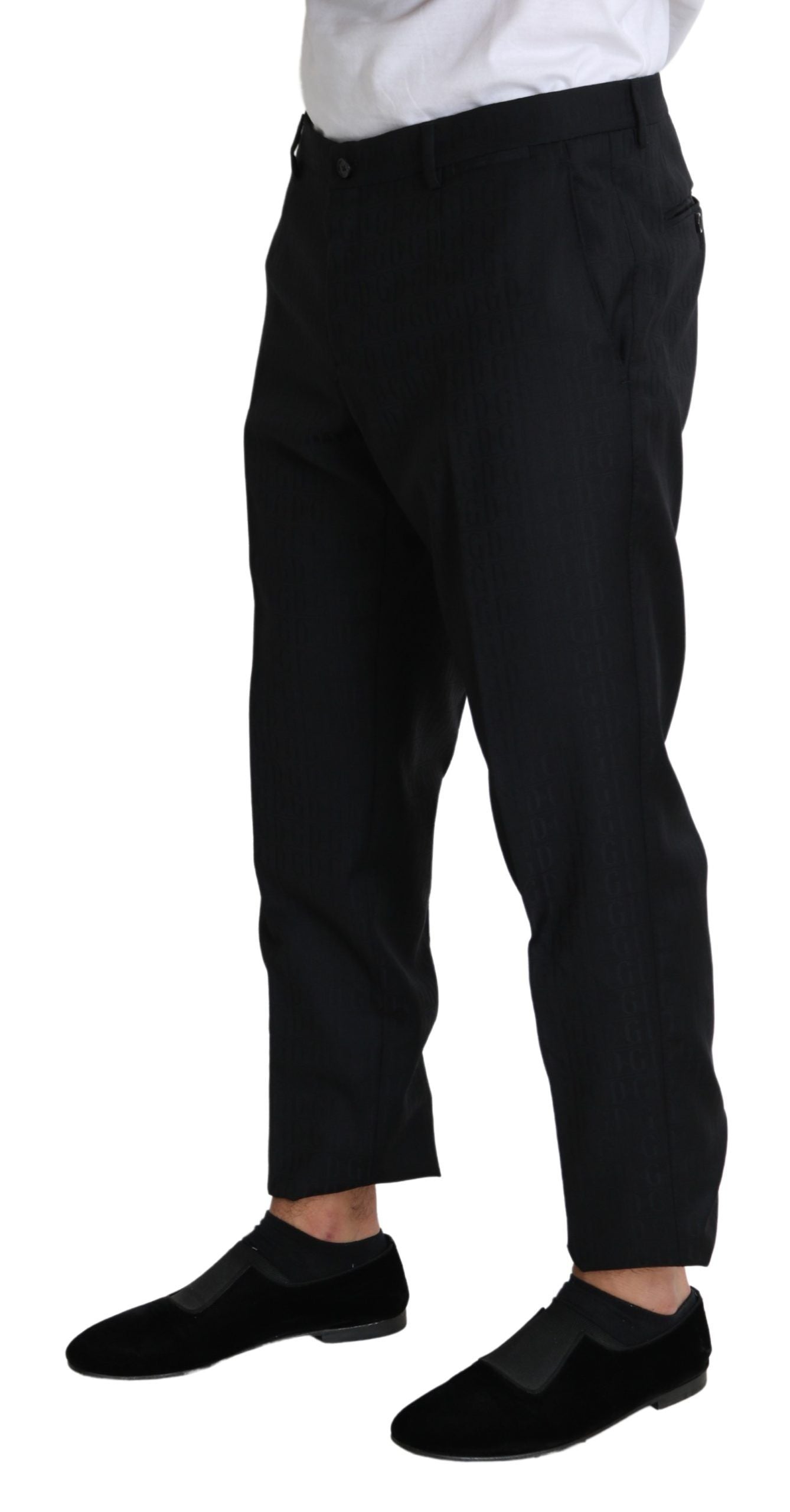 Dolce & Gabbana Elegante schwarze Cropped-Hose aus Schurwolle