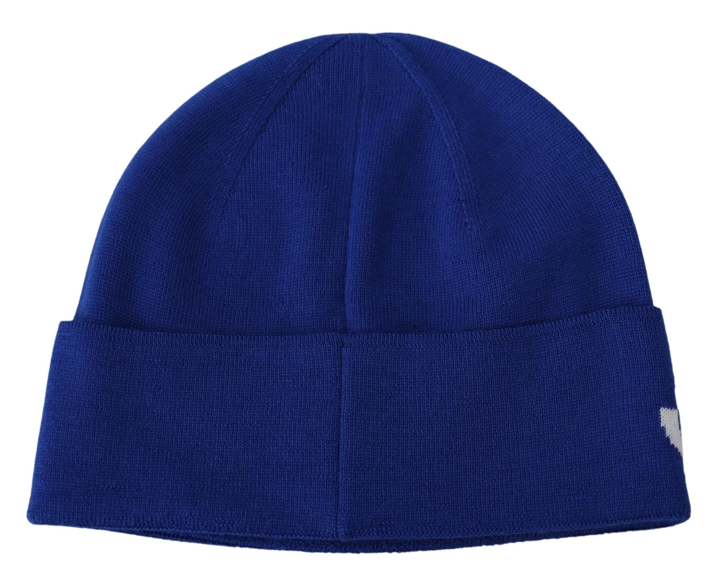 Givenchy Chic Unisex-Mütze aus kobaltblauer Wolle mit Logodetail