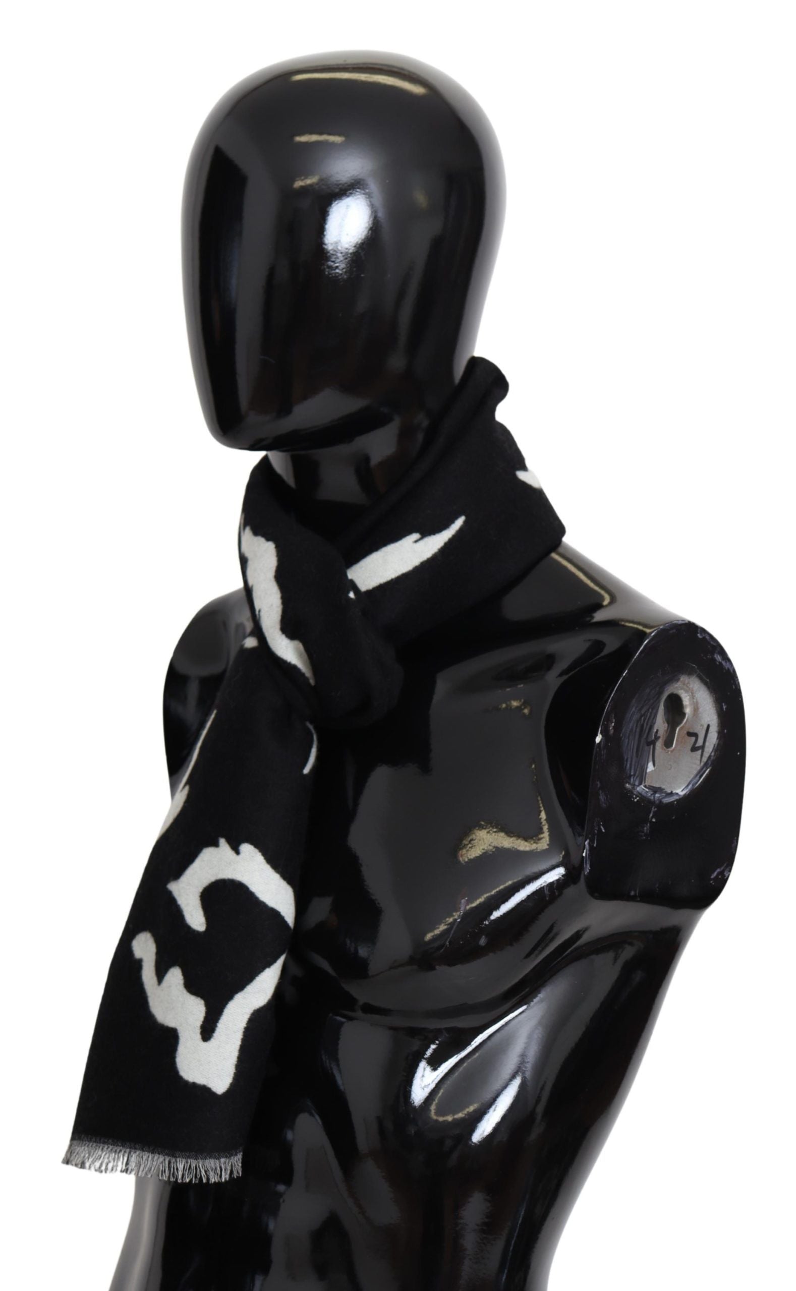 Givenchy Eleganter Unisex Woll-Seiden-Schal in Schwarz & Weiß