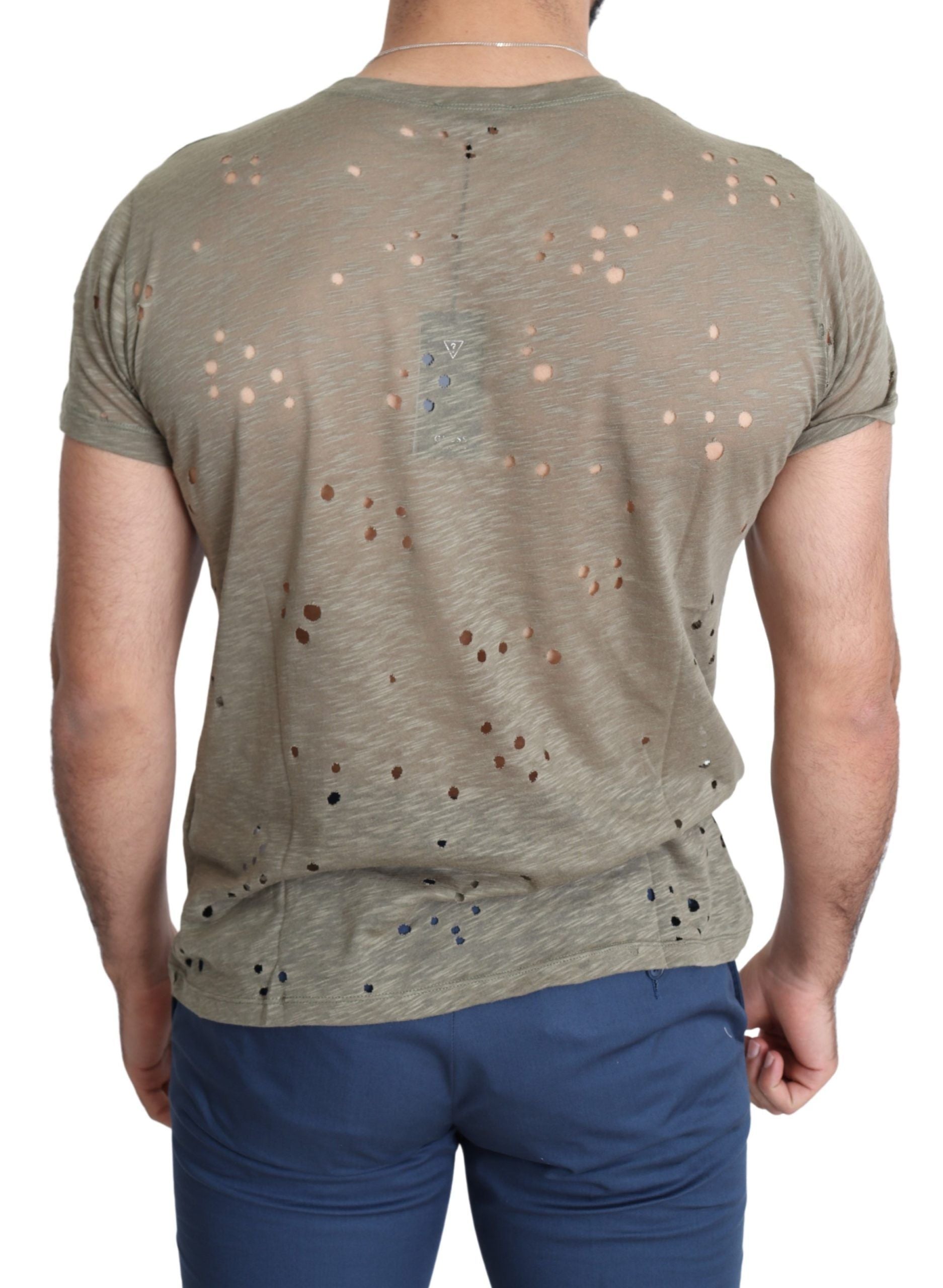 Guess – Schickes T-Shirt aus brauner Stretch-Baumwolle